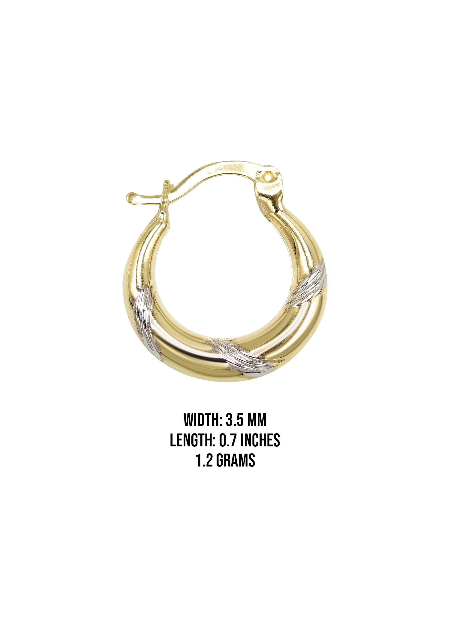 10K Womens Gold Hoop Earrings - Image 3
