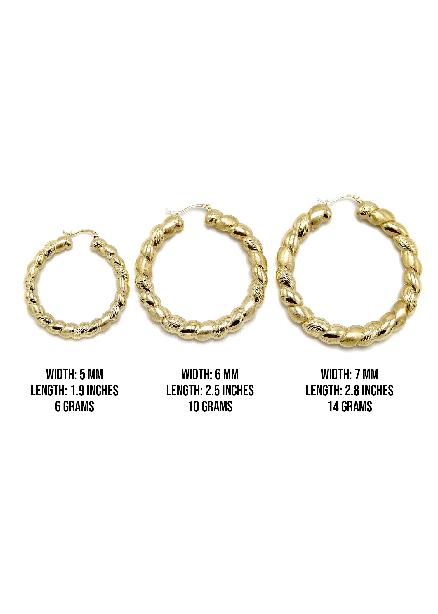 10K Womens Gold Hoop Earrings | Customizable Size - Image 3