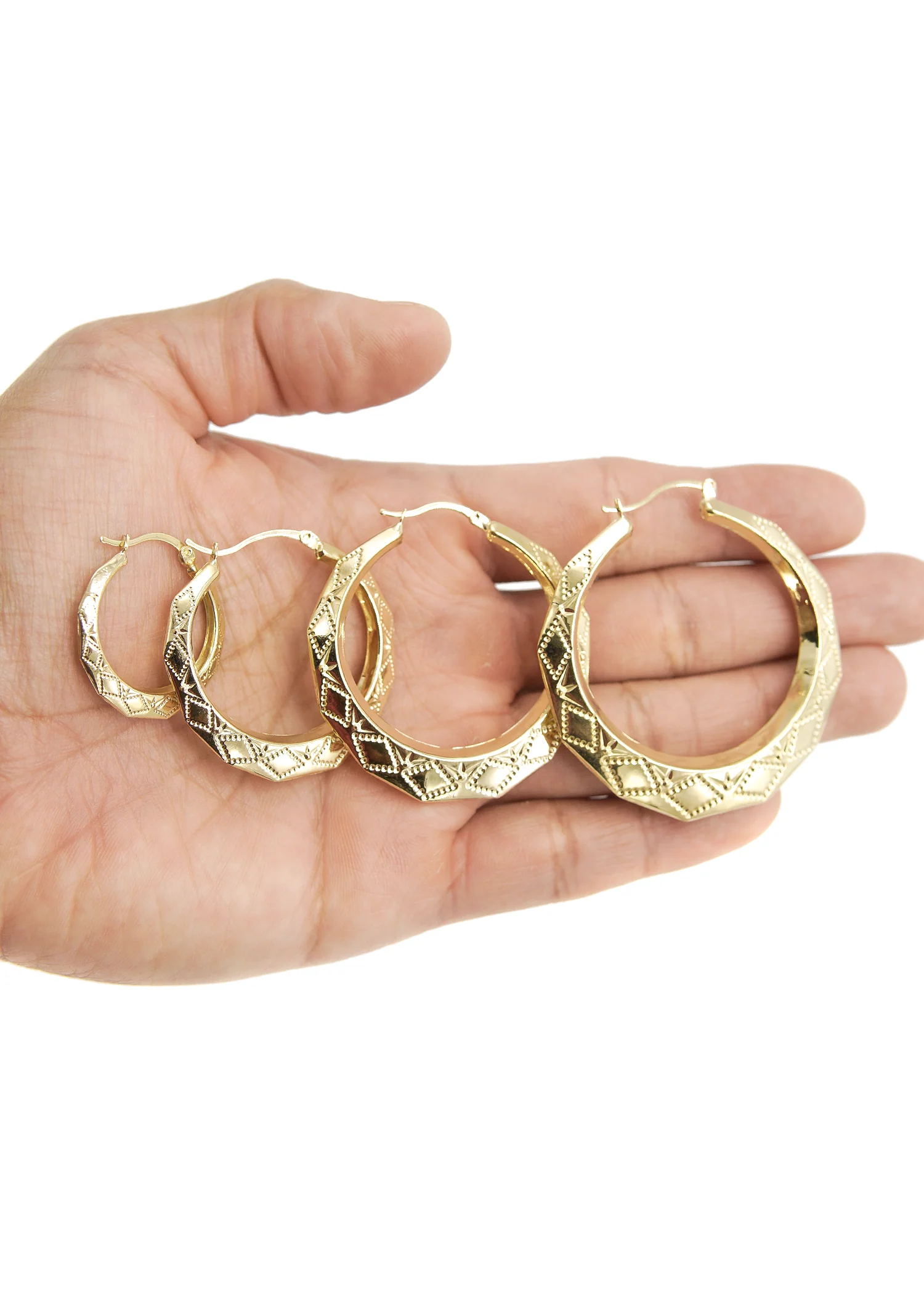 10K Womens Gold Hoop Earrings | Customizable Size - Image 2