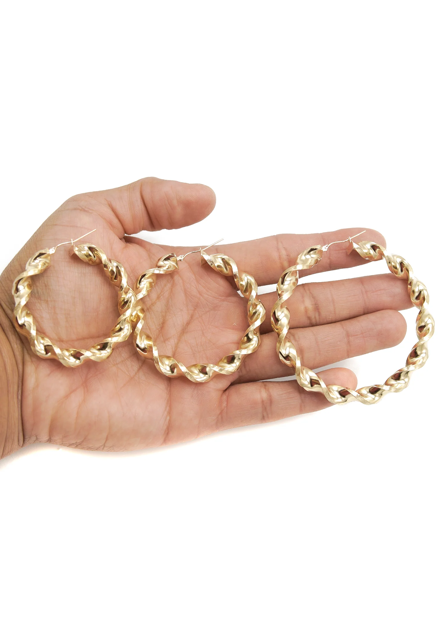 10K Womens Gold Hoop Earrings | Customizable Size - Image 2