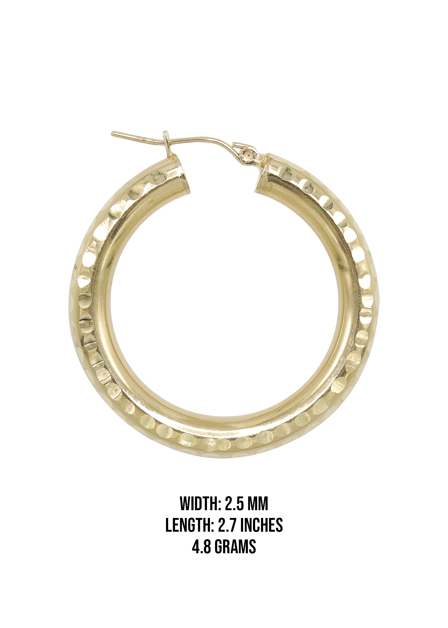 10K Womens Gold Hoop Earrings | Customizable Size - Image 2