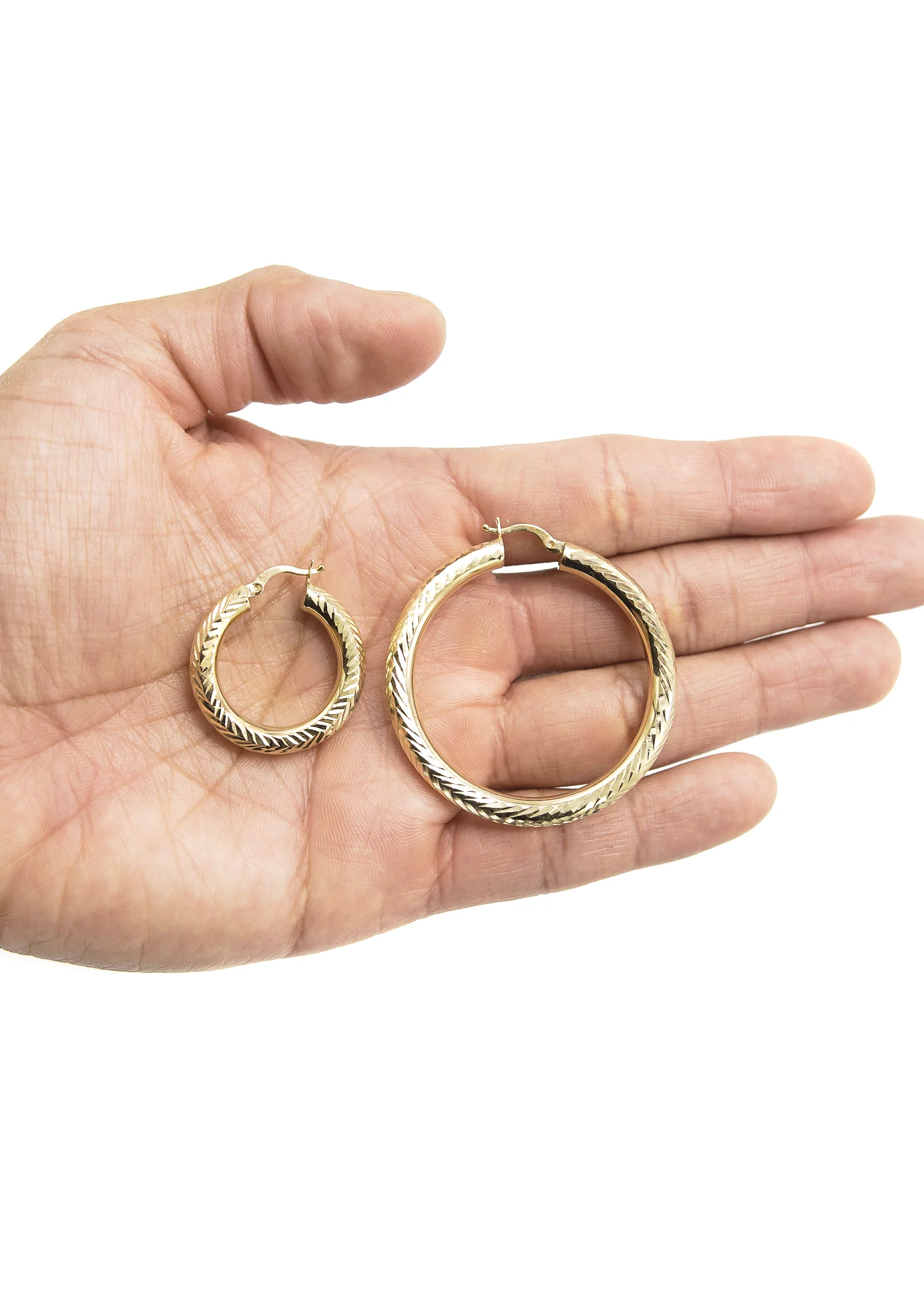 10K Womens Gold Hoop Earrings | Customizable Size - Image 2