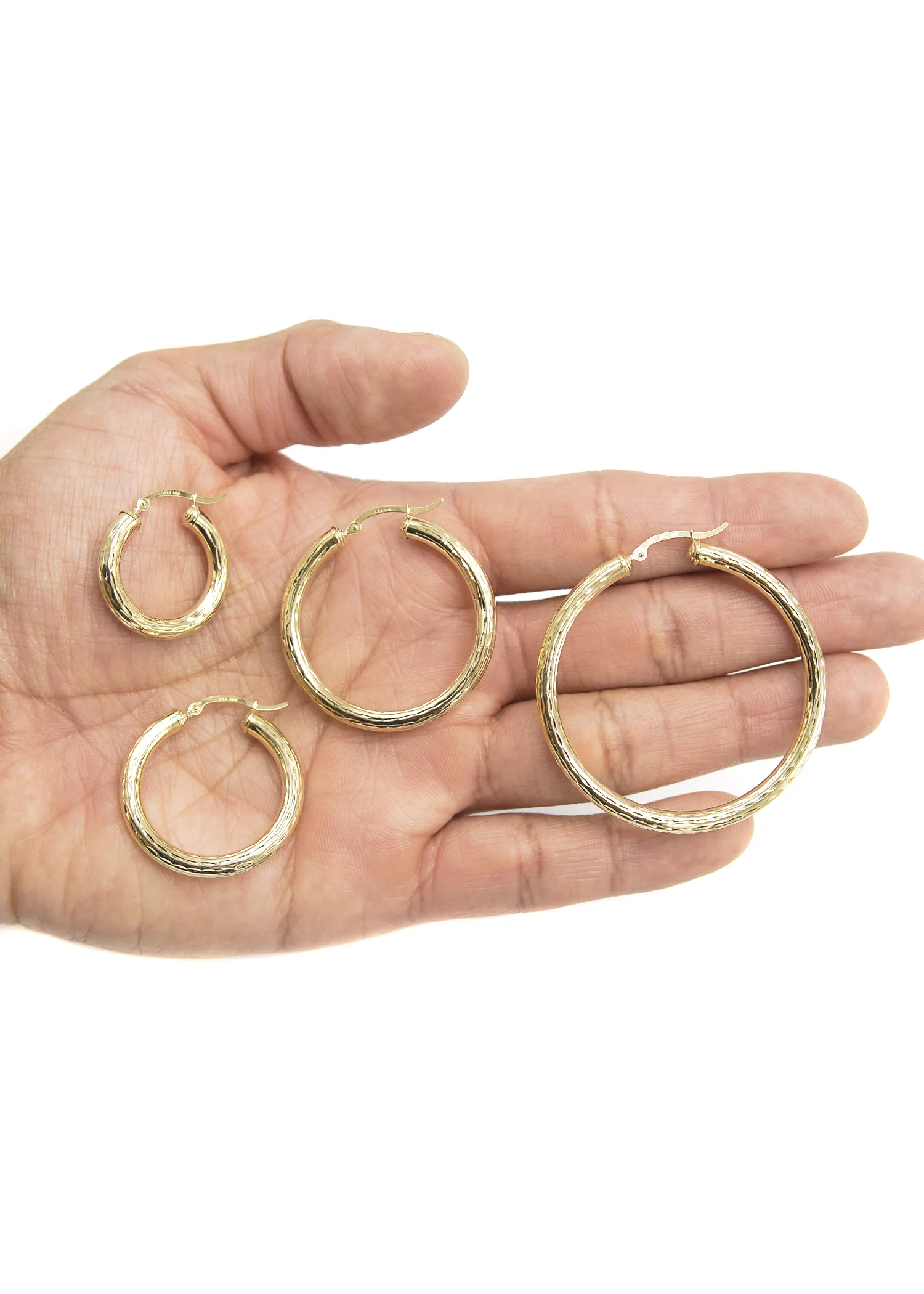 10K Womens Gold Hoop Earrings | Customizable Size - Image 2