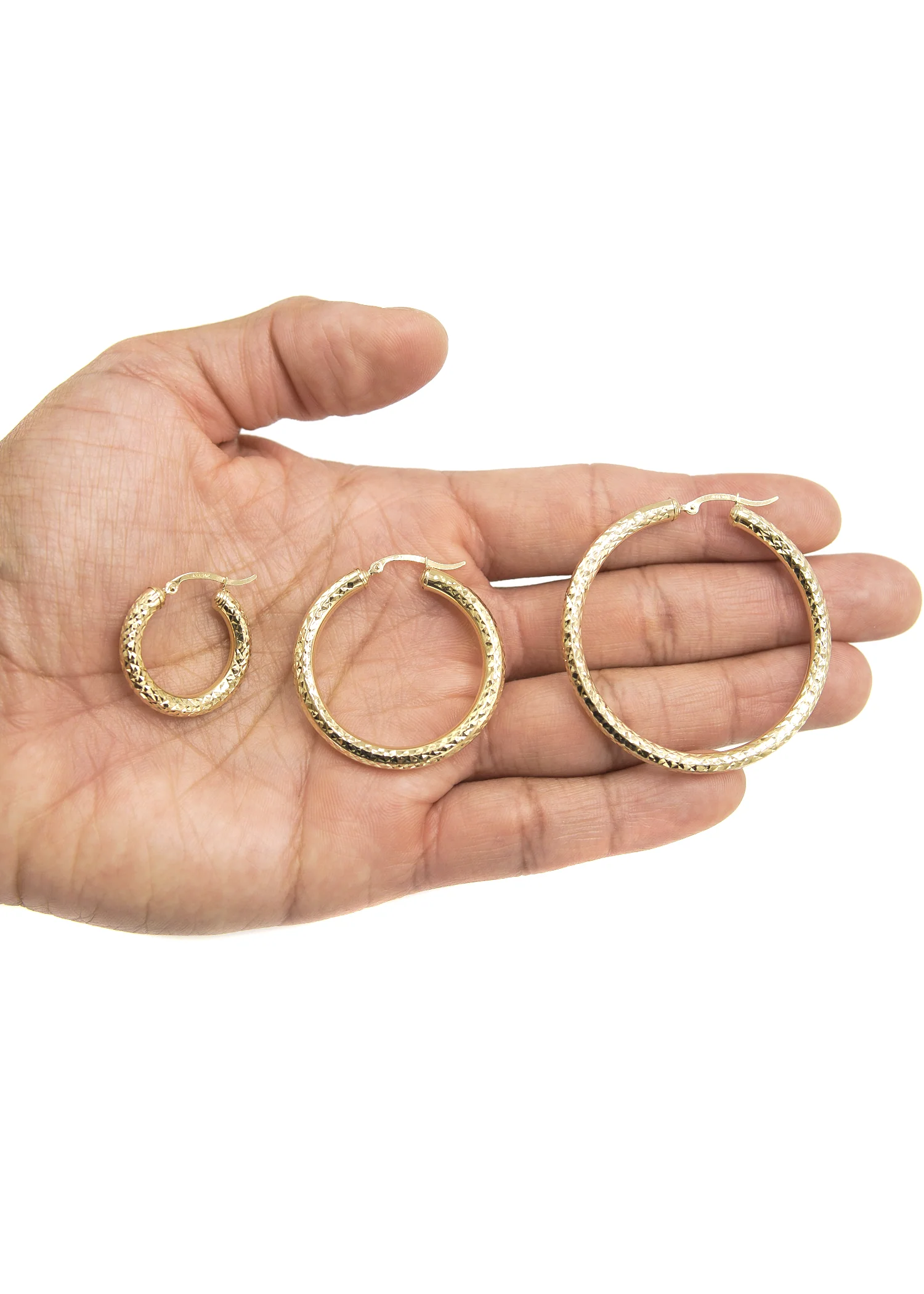 10K Womens Gold Hoop Earrings | Customizable Size - Image 2
