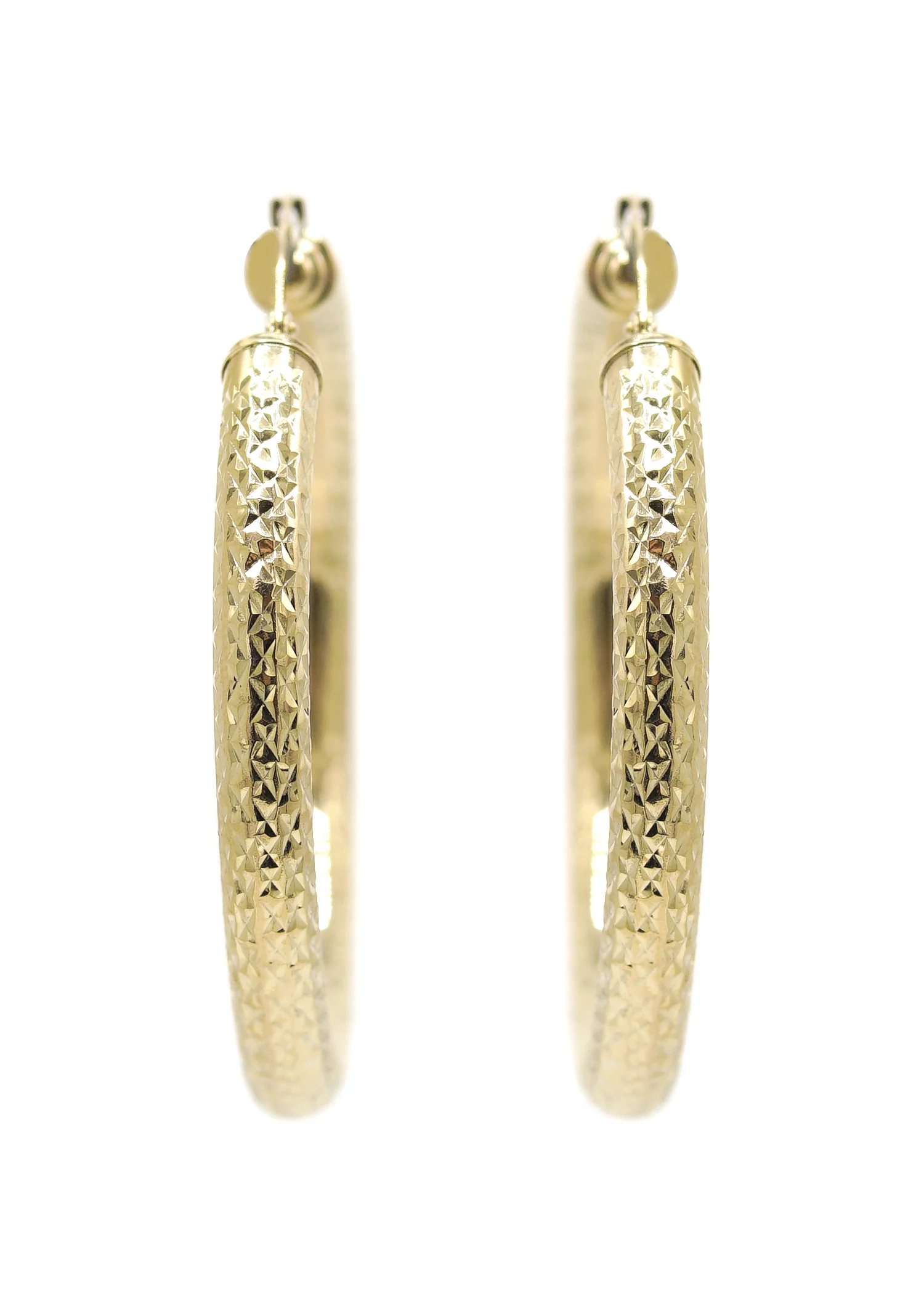 10K Womens Gold Hoop Earrings | Customizable Size - Image 4