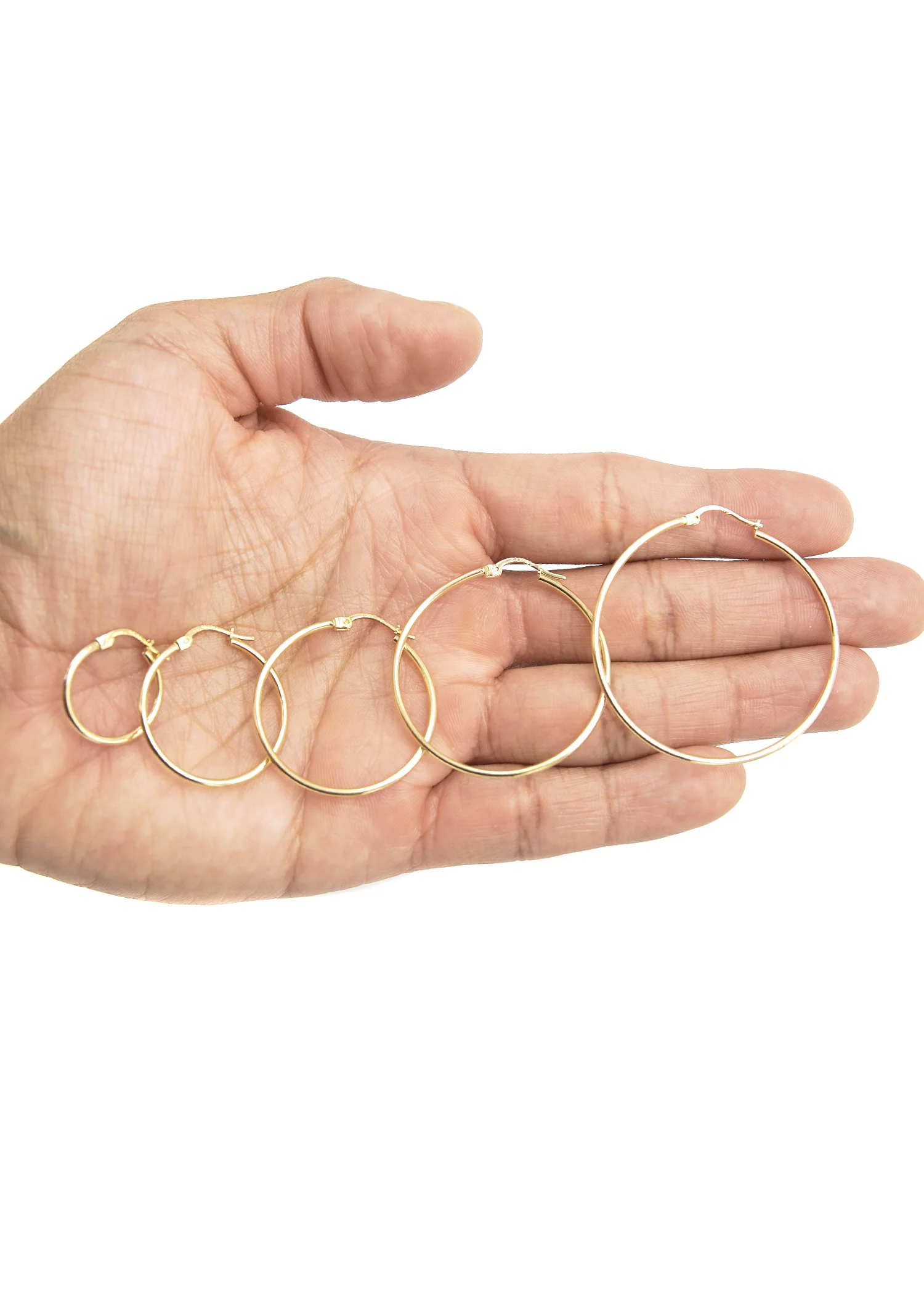 10K Womens Gold Hoop Earrings | Customizable Size - Image 2