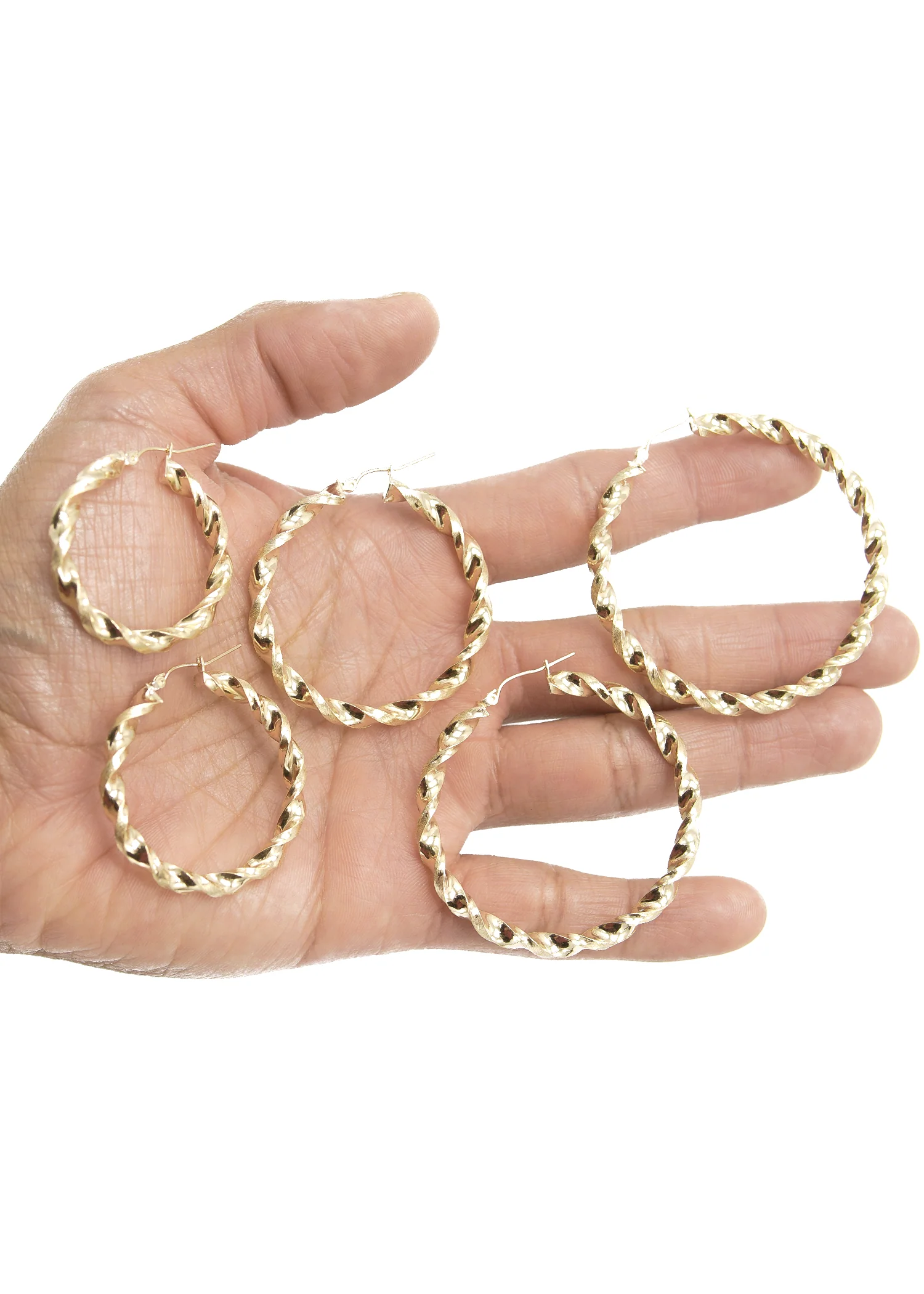 10K Womens Gold Hoop Earrings | Customizable Size - Image 2