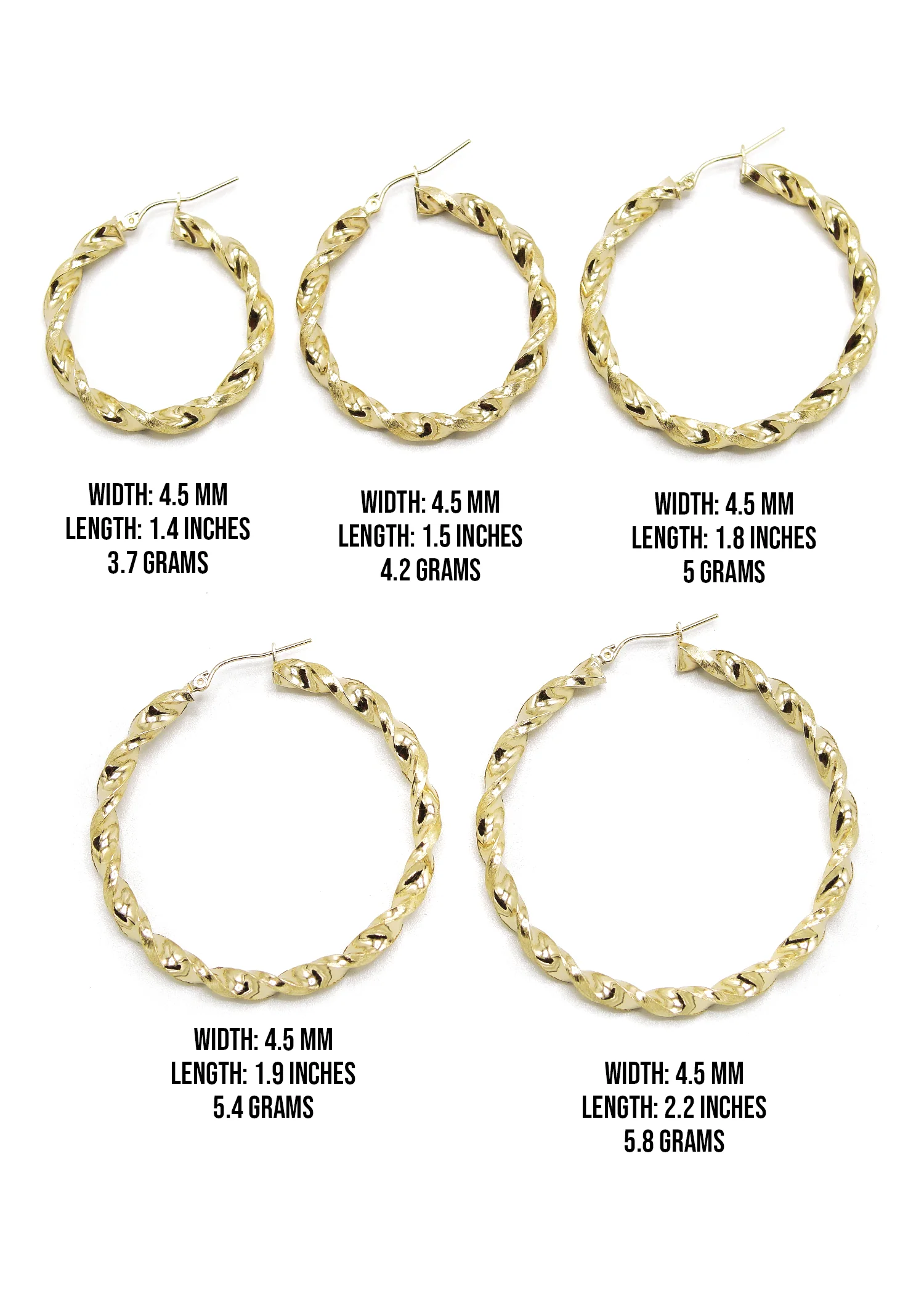 10K Womens Gold Hoop Earrings | Customizable Size - Image 3