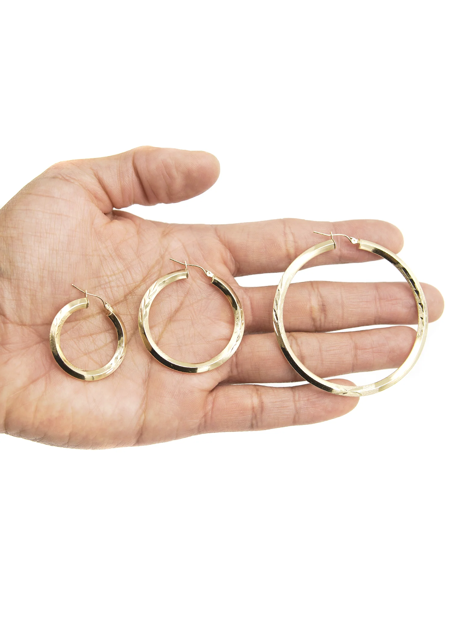 10K Womens Gold Hoop Earrings | Customizable Size - Image 2
