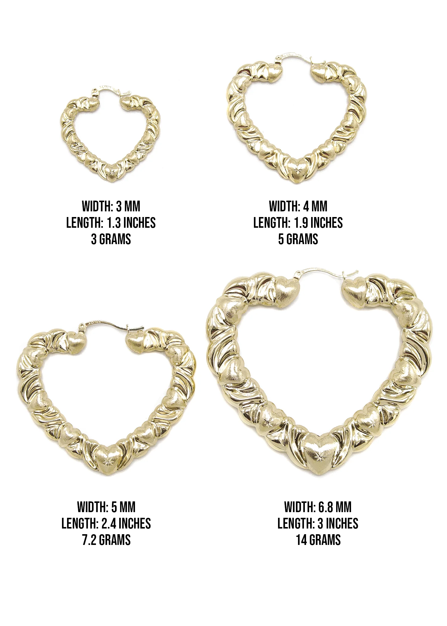 10K Womens Gold Hoop Earrings | Customizable Size - Image 3