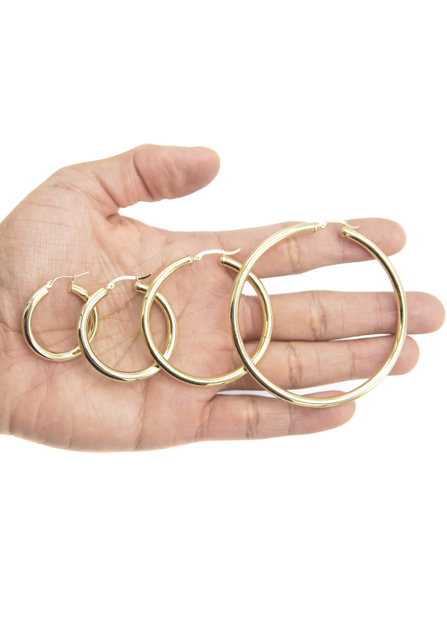 10K Womens Gold Hoop Earrings | Customizable Size - Image 2