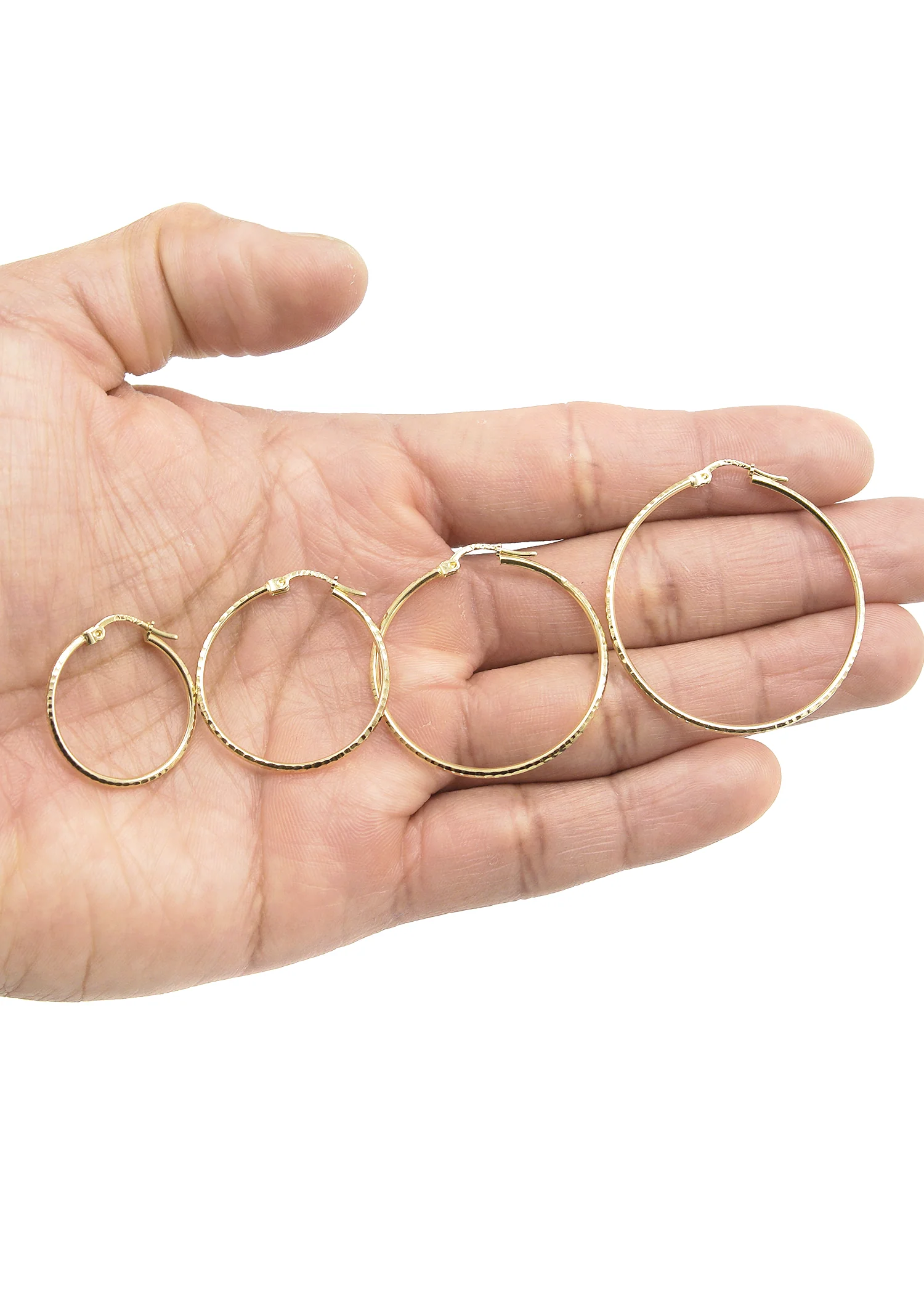 10K Womens Gold Hoop Earrings | Customizable Size - Image 2