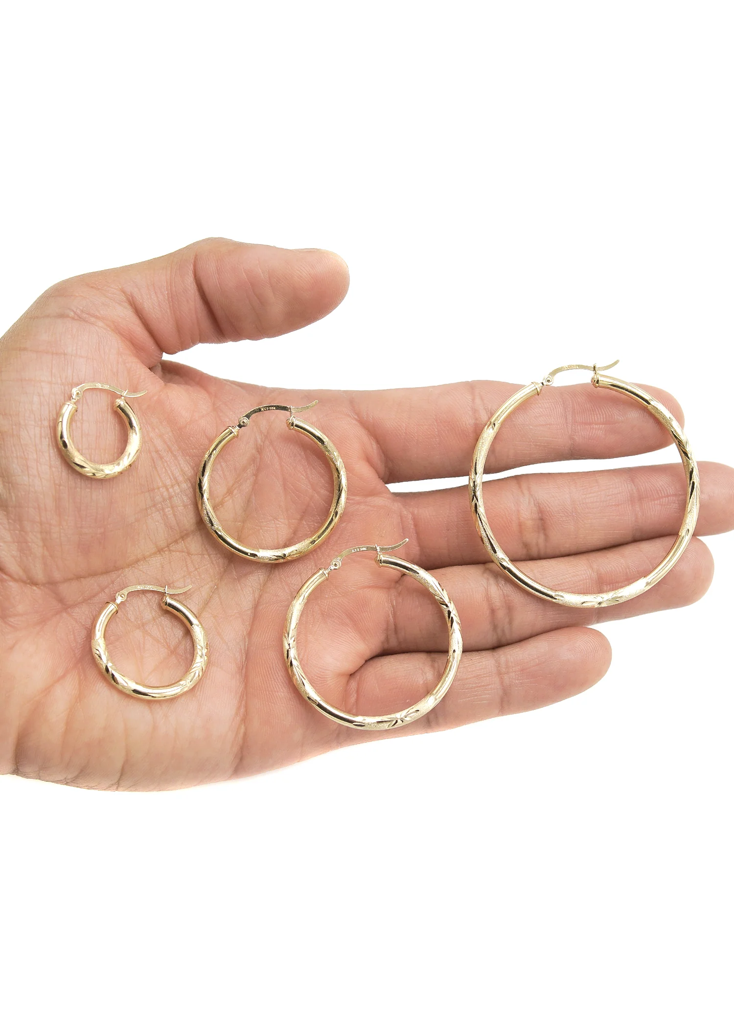 10K Womens Gold Hoop Earrings | Customizable Size - Image 2