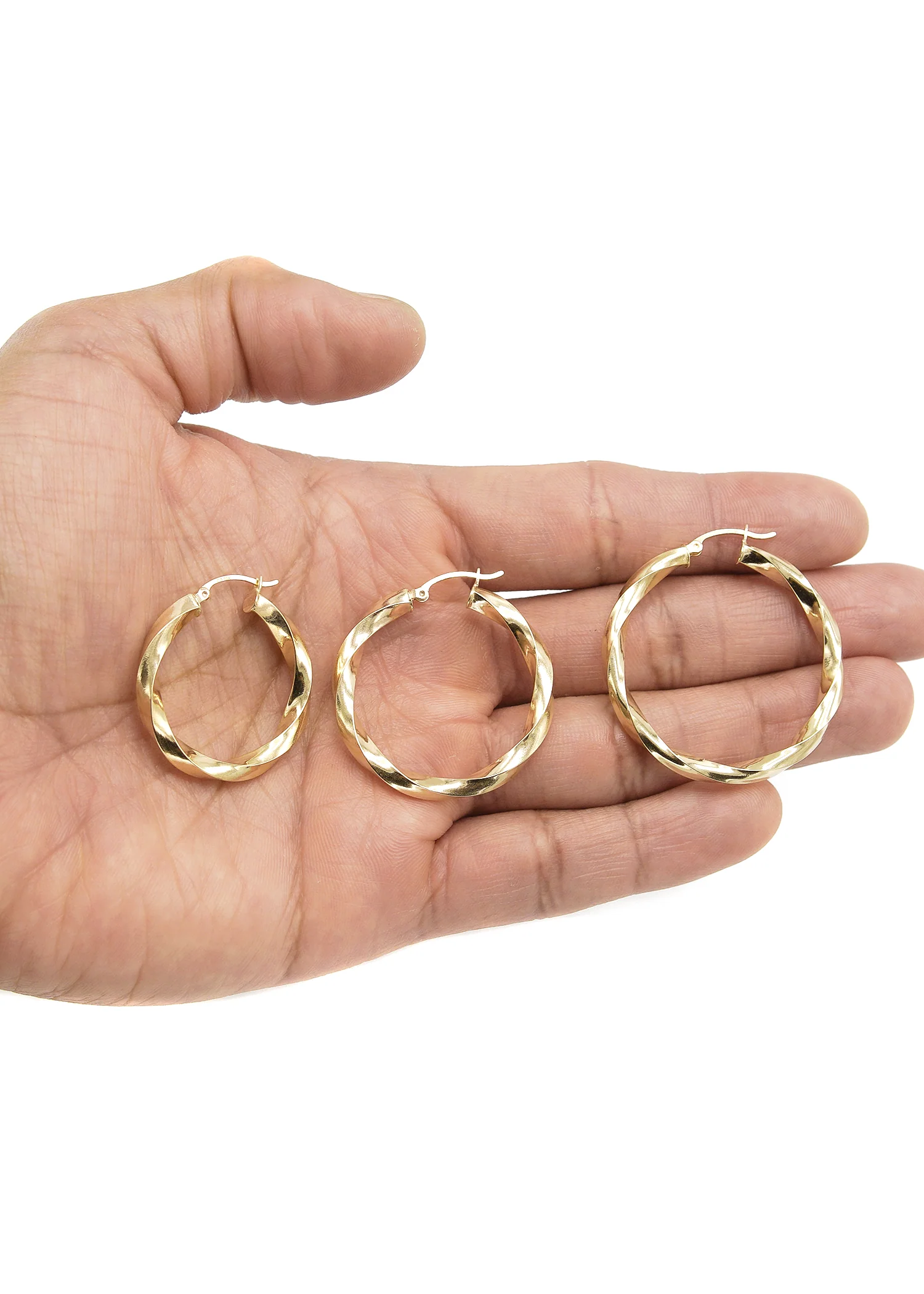 10K Womens Gold Hoop Earrings | Customizable Size - Image 2