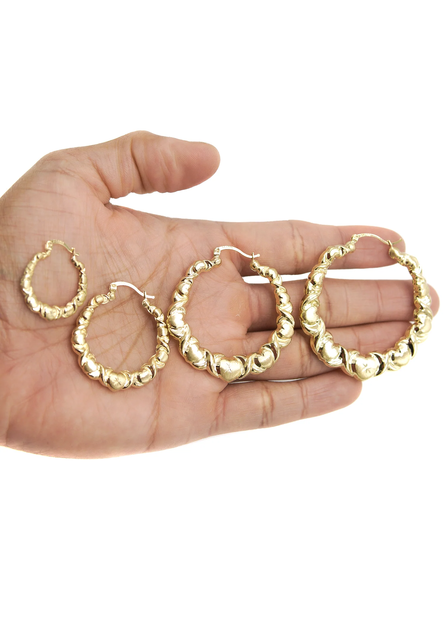 10K Womens Gold Hoop Earrings | Customizable Size - Image 2