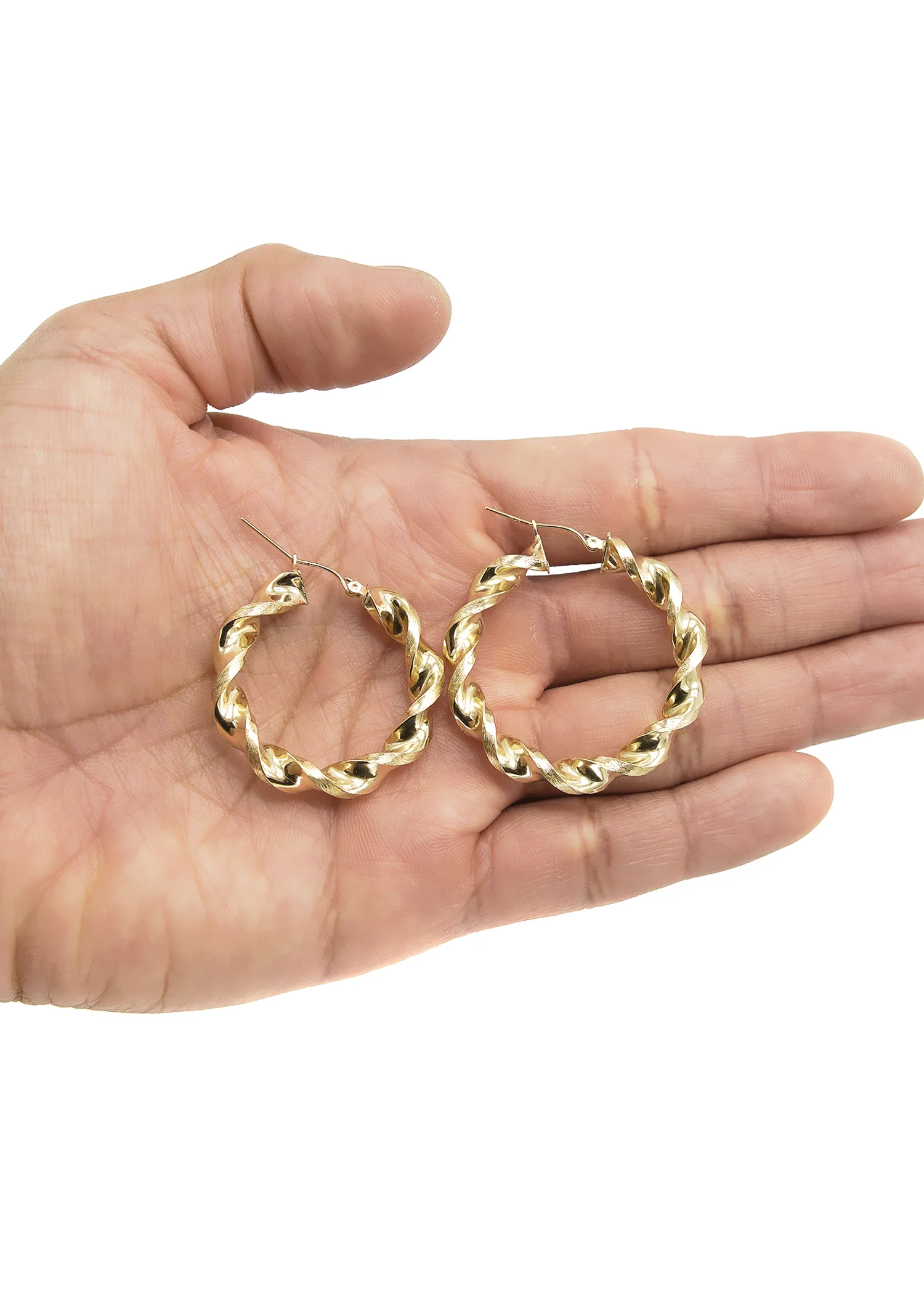 10K Womens Gold Hoop Earrings | Customizable Size - Image 2