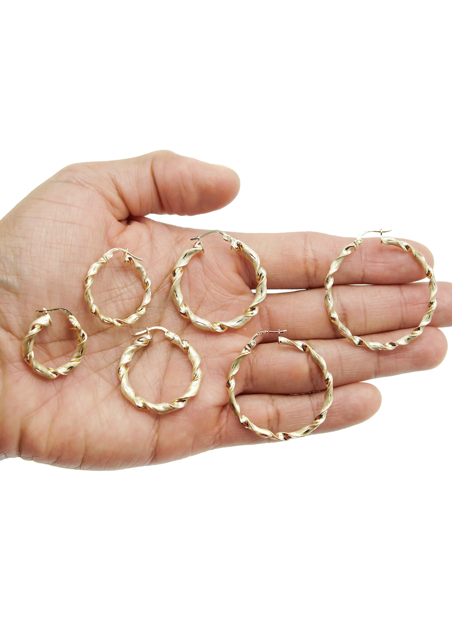 10K Womens Gold Hoop Earrings | Customizable Size - Image 2