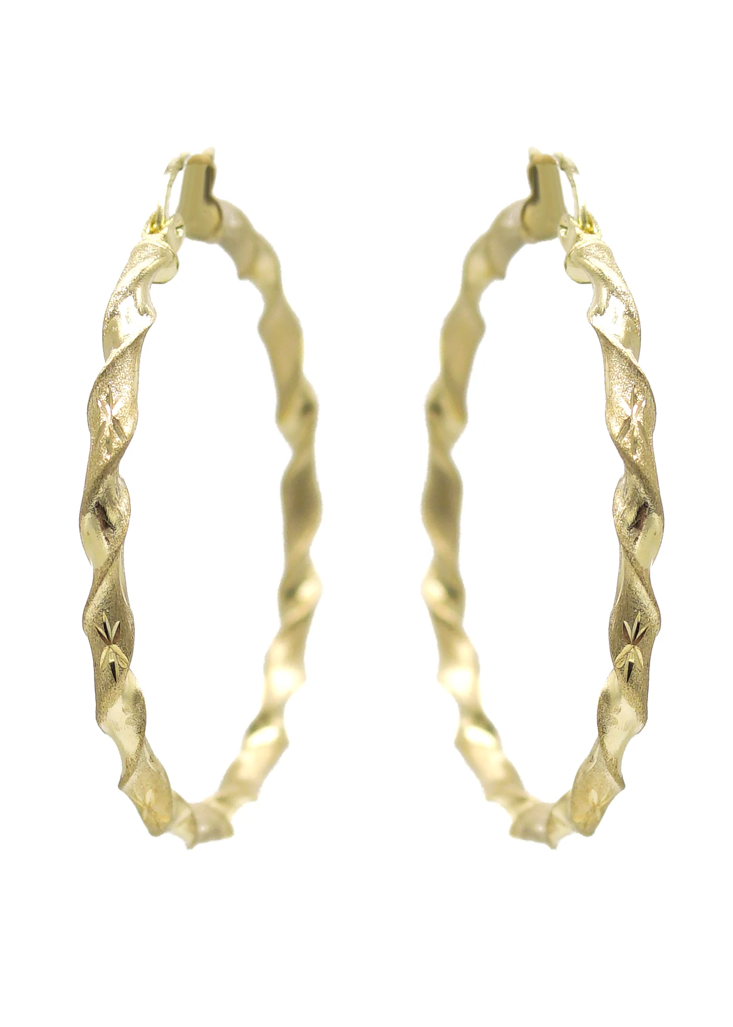 10K Womens Gold Hoop Earrings | Customizable Size - Image 4