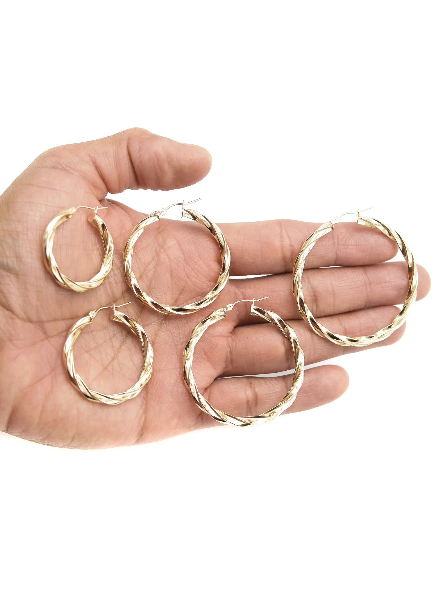 10K Womens Gold Hoop Earrings | Customizable Size - Image 2