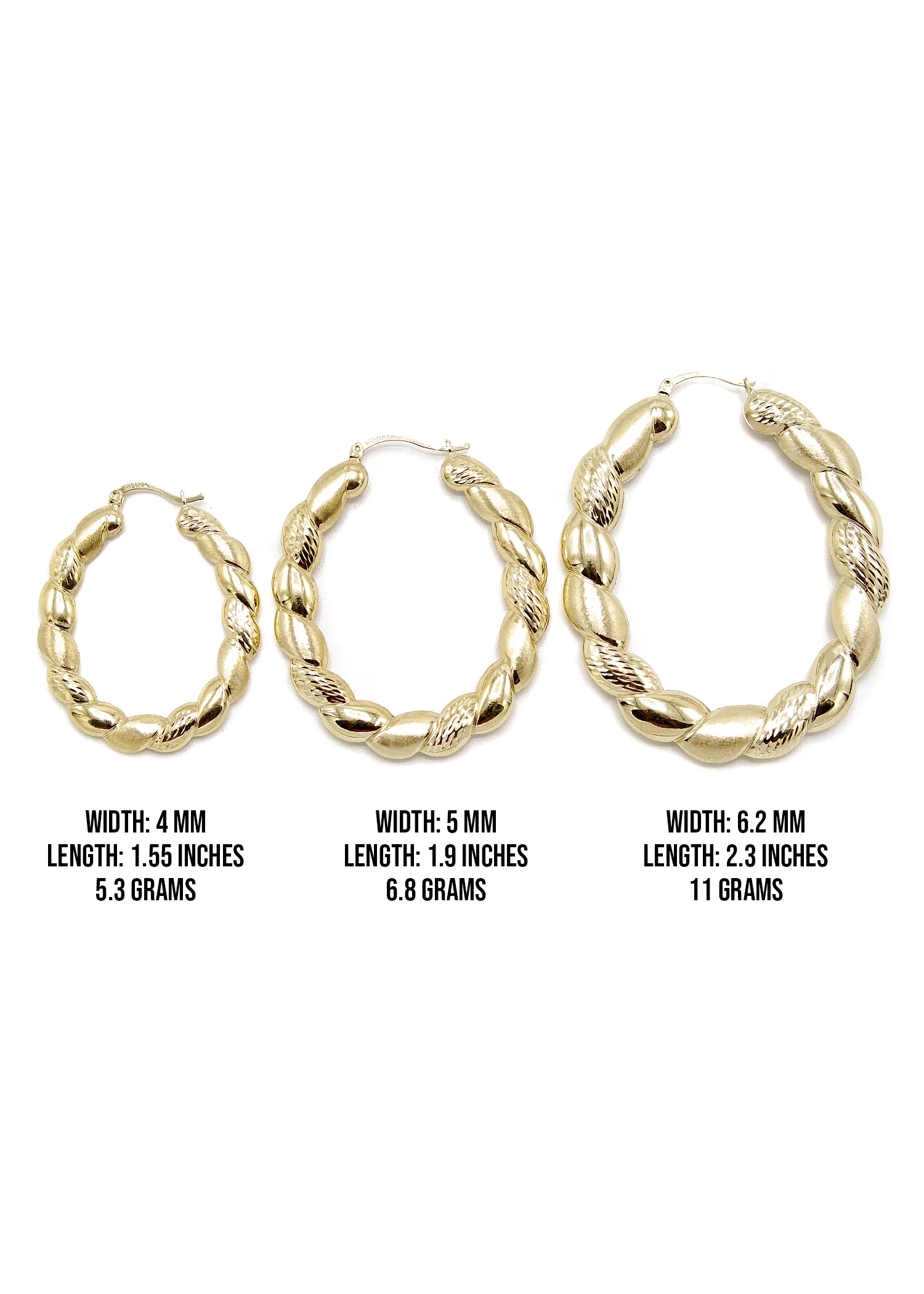 10K Womens Gold Hoop Earrings | Customizable Size - Image 3
