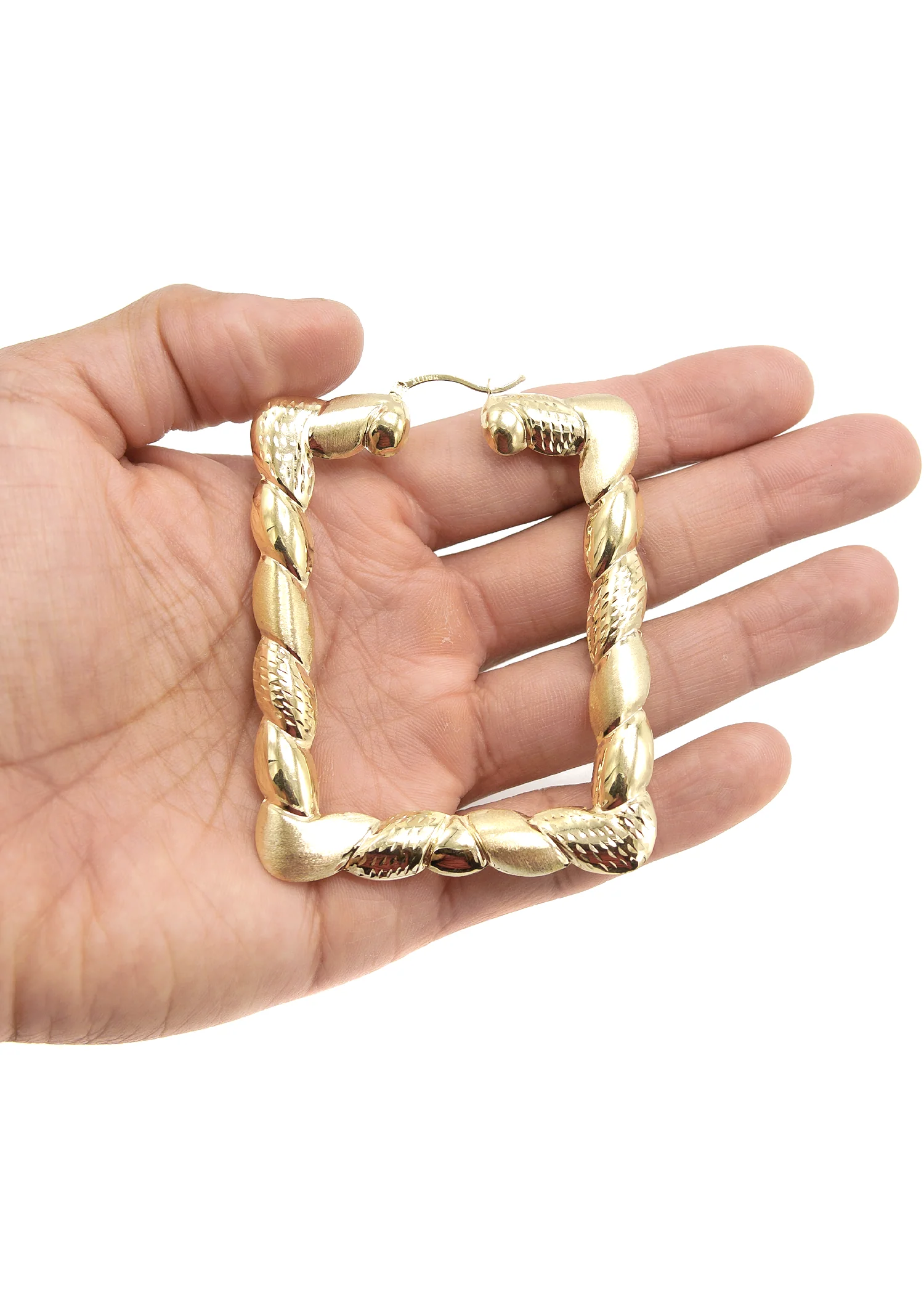10K Womens Gold Hoop Earrings | Customizable Size - Image 2