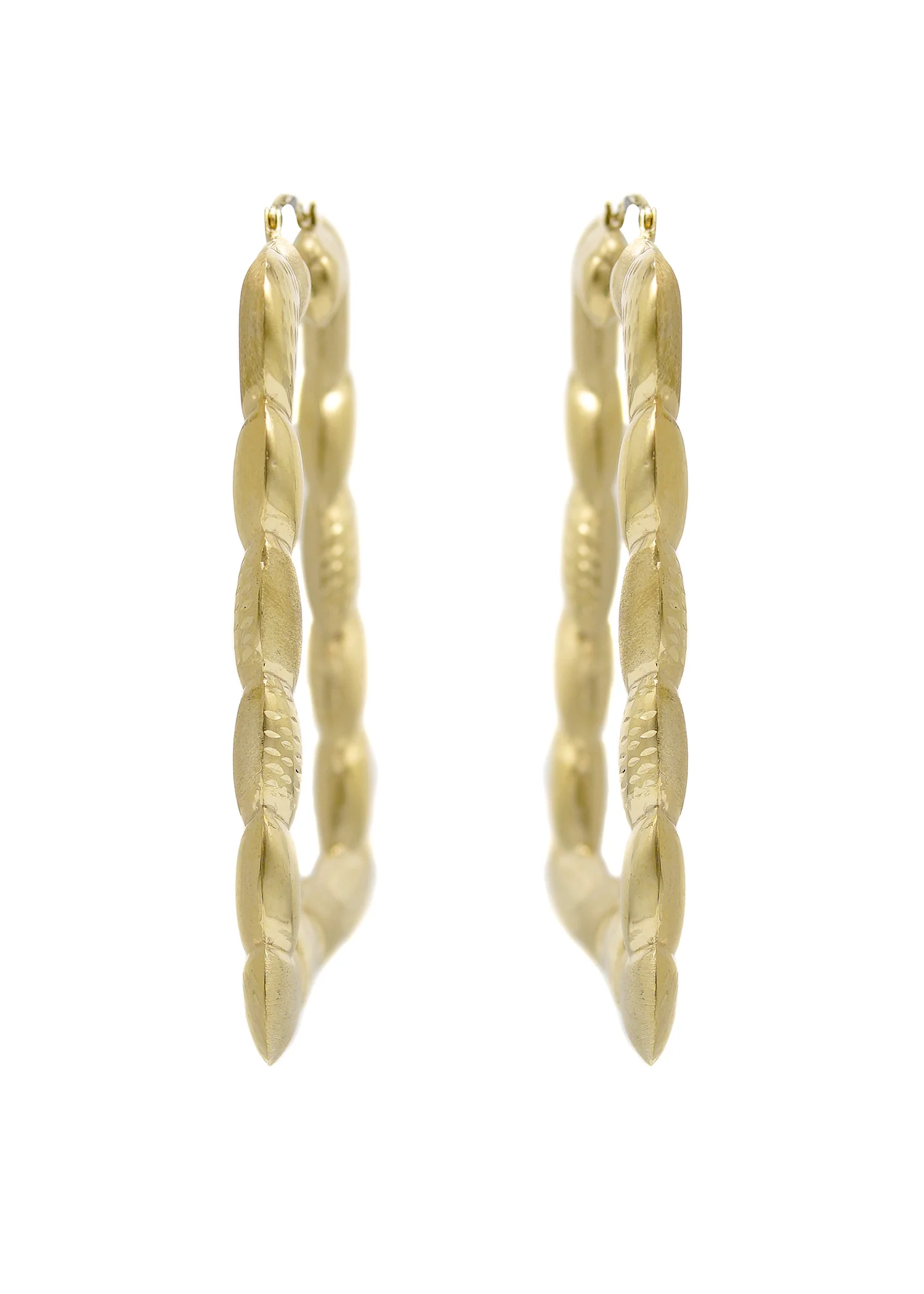 10K Womens Gold Hoop Earrings | Customizable Size - Image 4