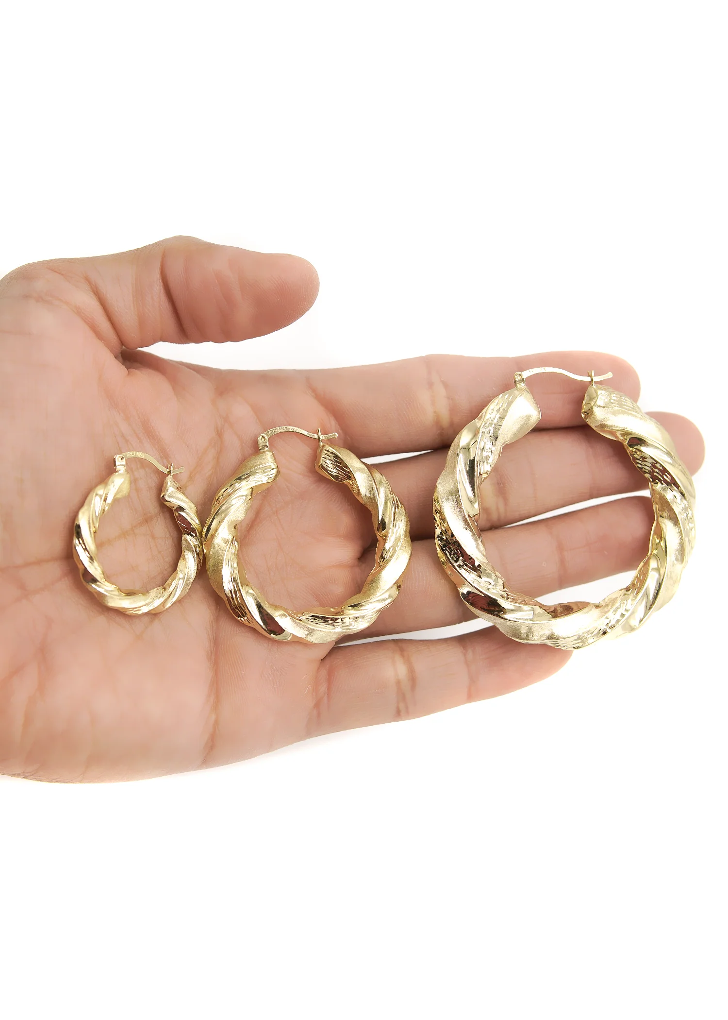 10K Womens Gold Hoop Earrings | Customizable Size - Image 2
