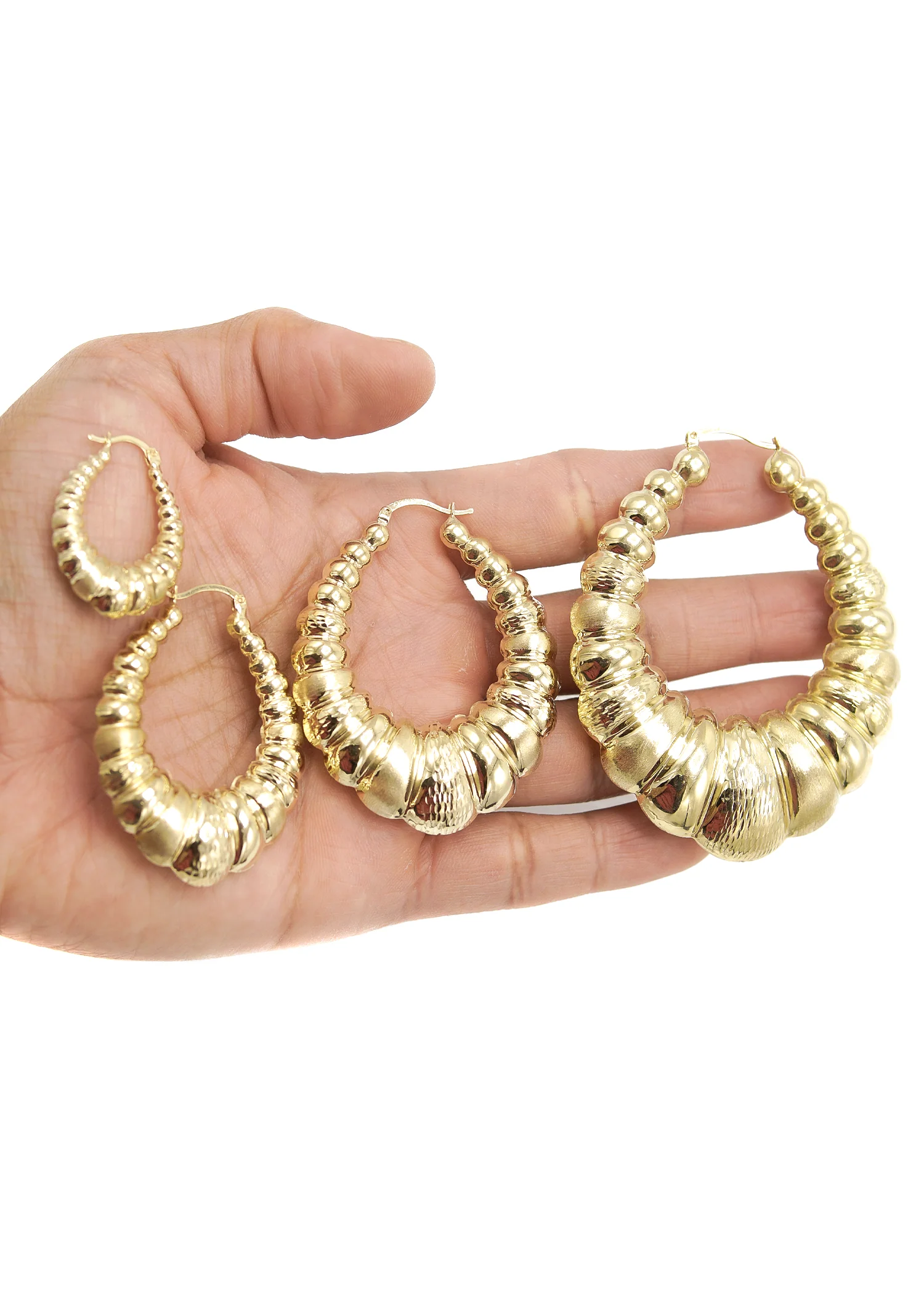 10K Womens Gold Hoop Earrings | Customizable Size - Image 2