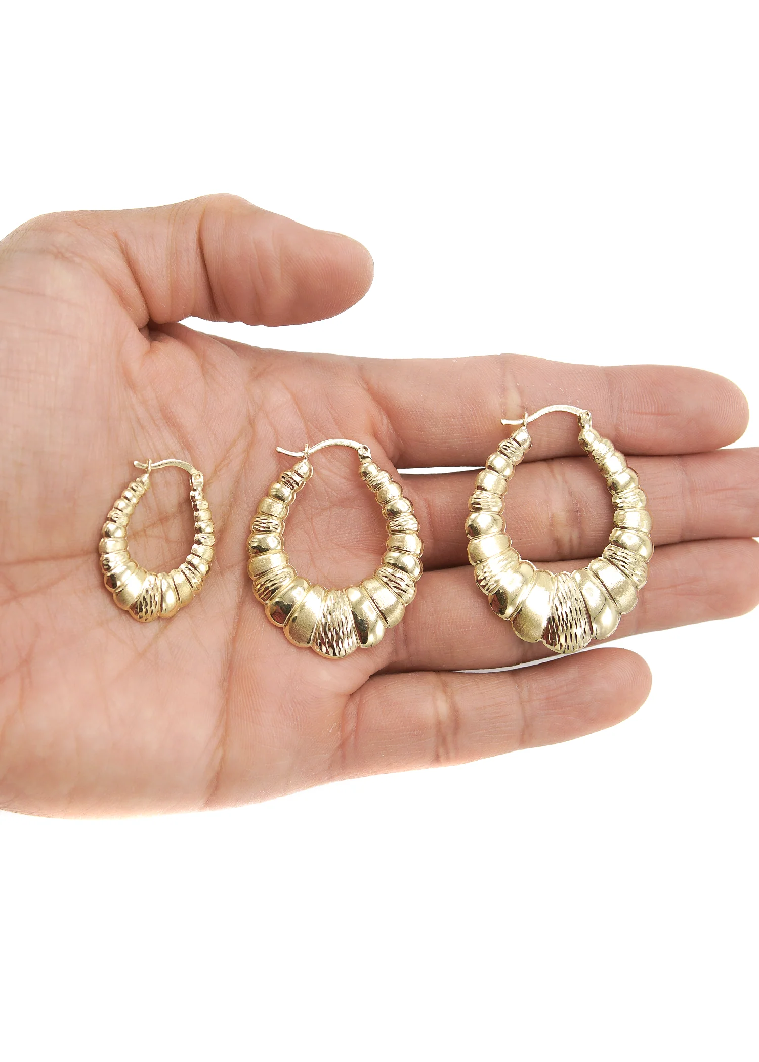 10K Womens Gold Hoop Earrings | Customizable Size - Image 2