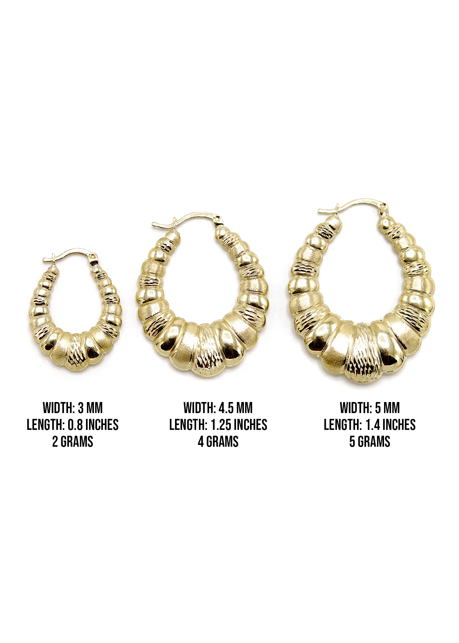 10K Womens Gold Hoop Earrings | Customizable Size - Image 3