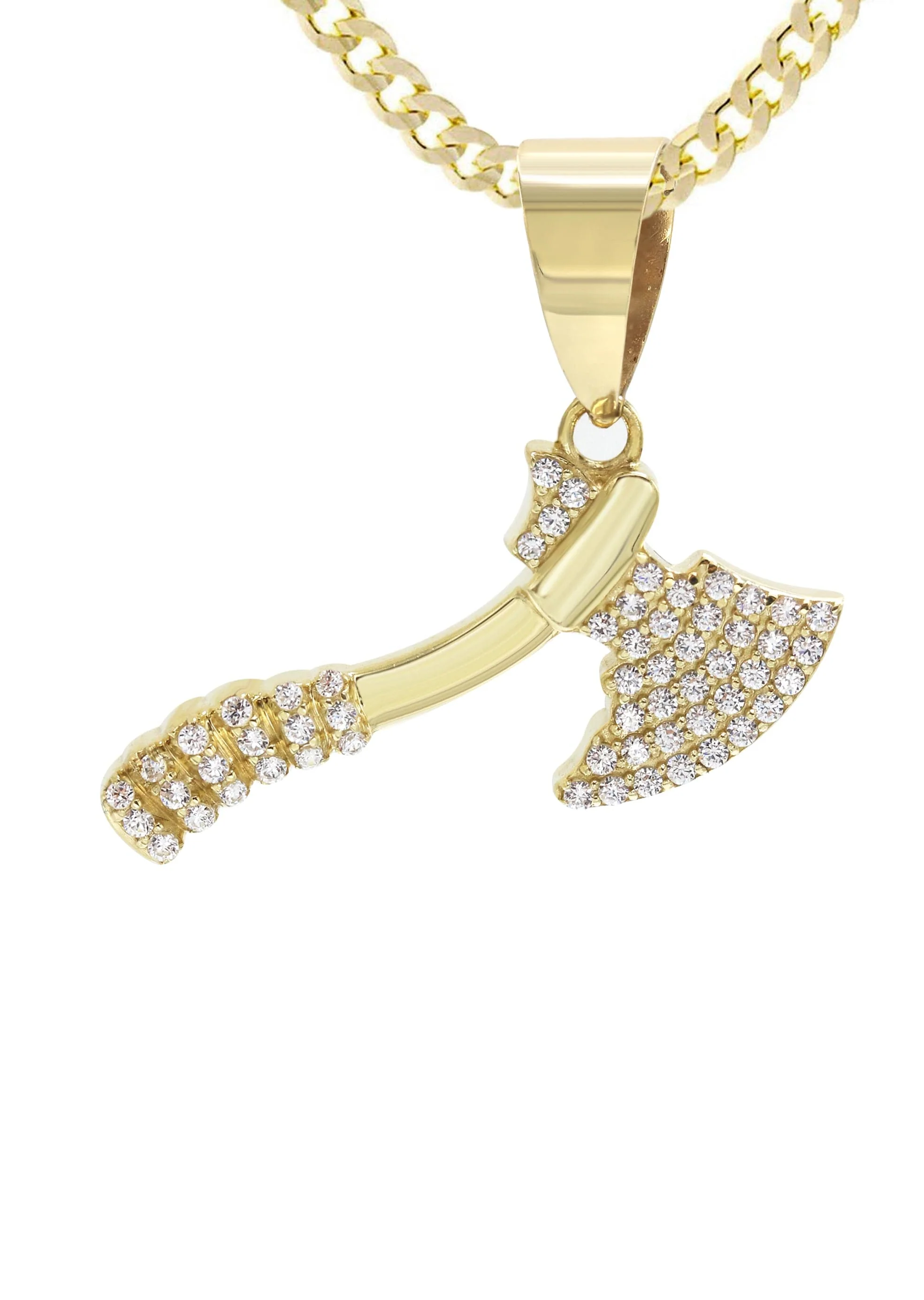10K Yellow Gold Hatchet Necklace | Appx. 13.8 Grams - Image 2