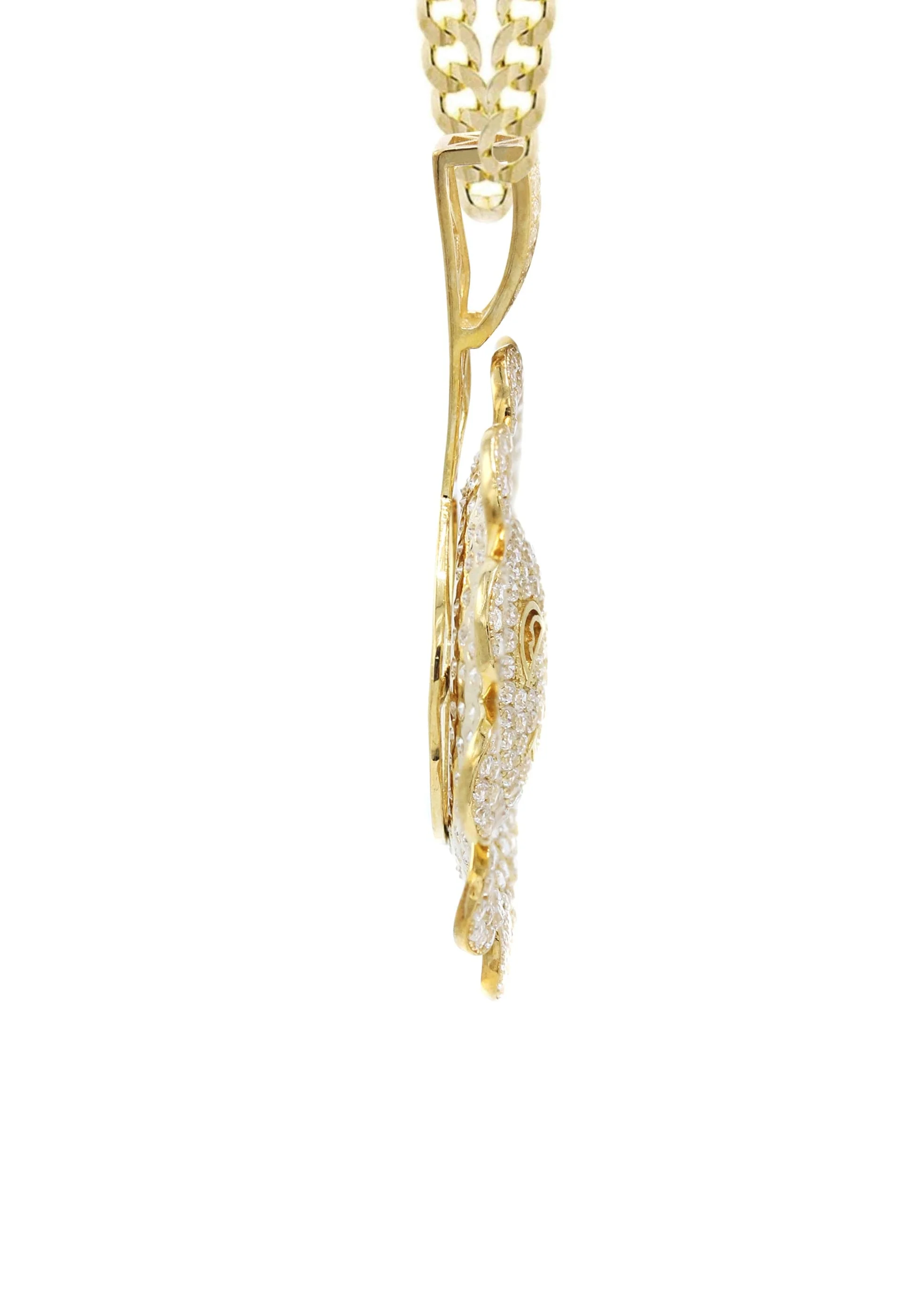 10K Yellow Gold Sunflower Spinner Necklace | Appx. 18.8 Grams - Image 5