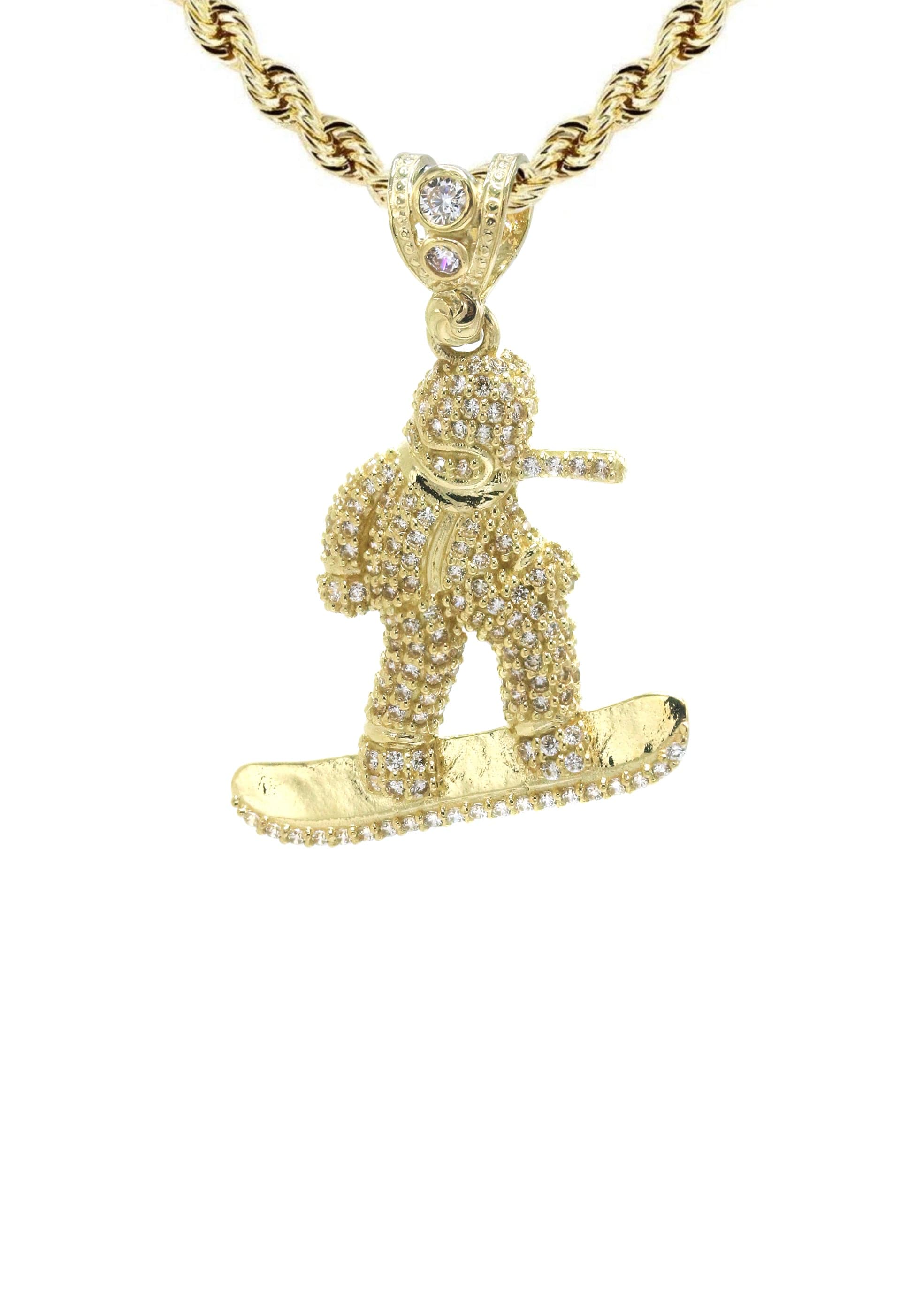 10K Yellow Gold Snowboarder Necklace | Appx. 15.9 Grams - Image 2