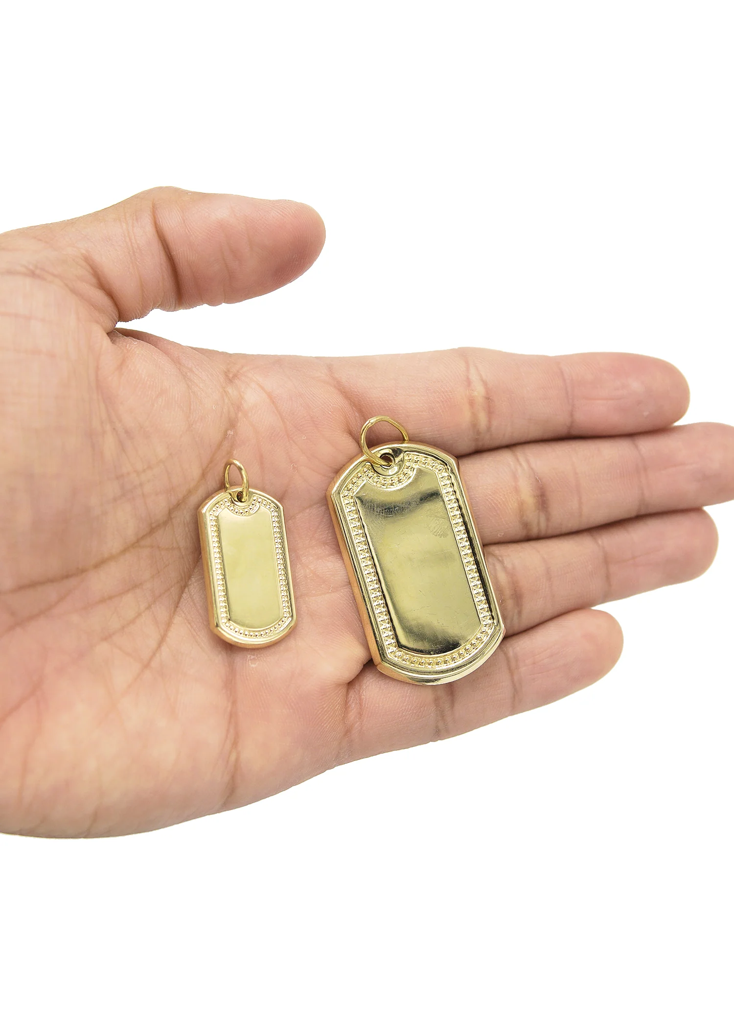 10K Gold Dog Tag Pendant | Customizable Size - Image 3
