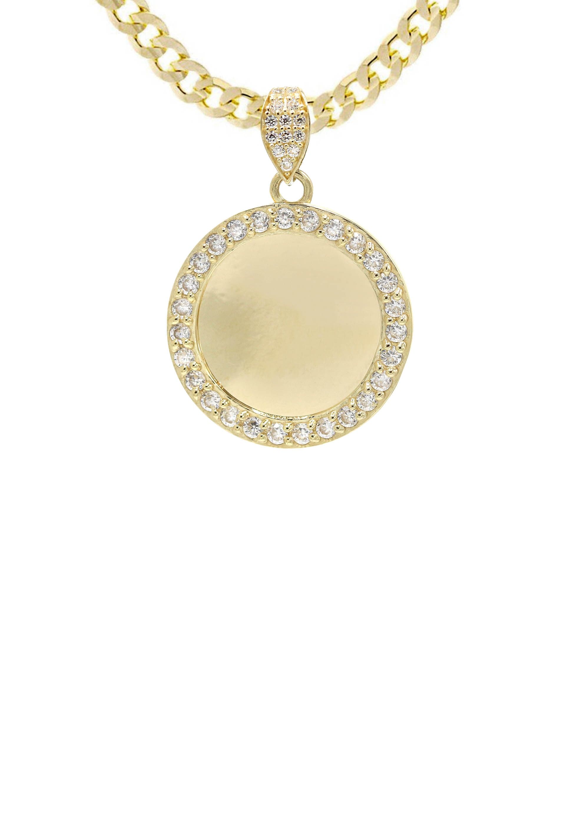 10K Yellow Gold CZ Picture Pendant Necklace | Appx. 13 Grams - Image 2