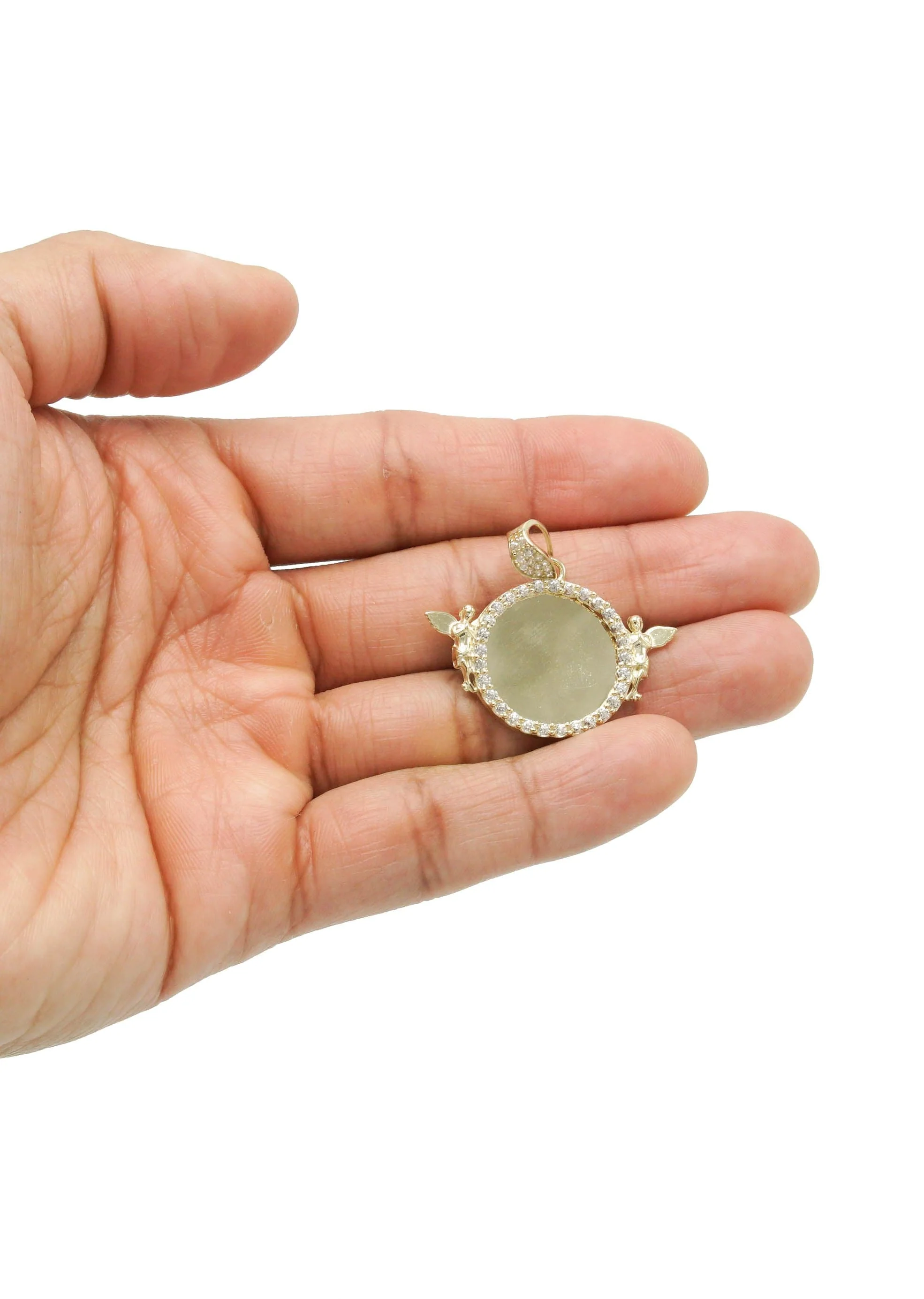 10K Yellow Gold CZ Picture Pendant Necklace | Appx. 13.4 Grams - Image 5