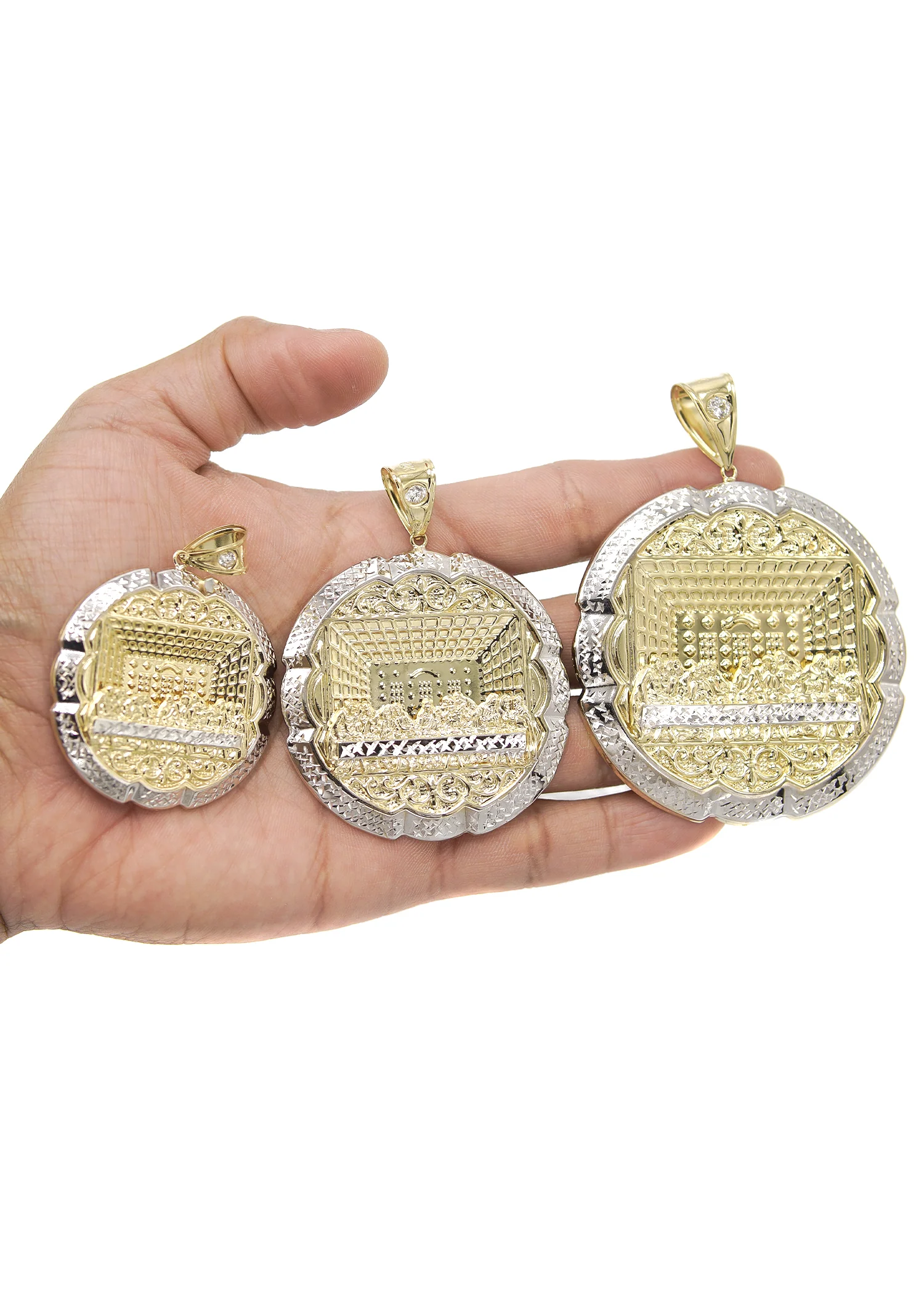 10K Gold Last Supper Pendant | Customizable Size - Image 3