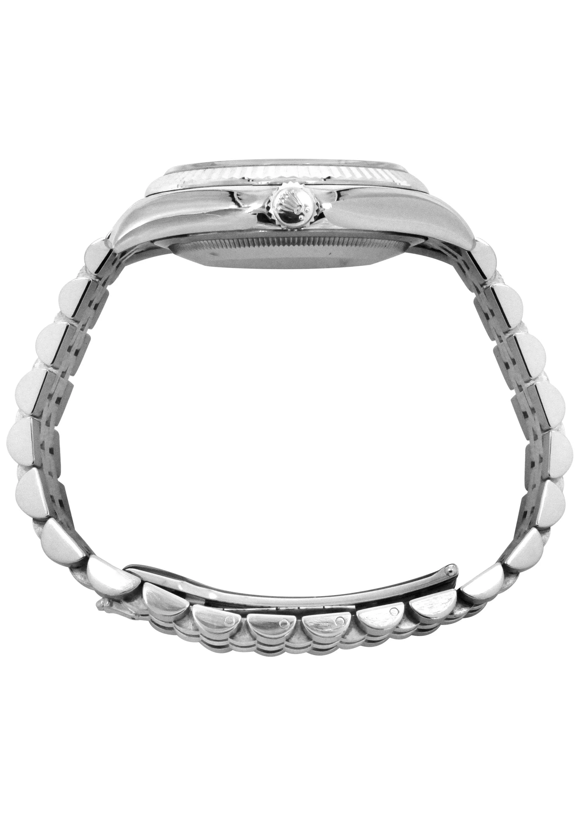 116200 | Hidden Clasp | Diamond Rolex Datejust Watch | 36Mm | "Who Cares I'm Already Late" Custom Dial | Jubilee Band - Image 4