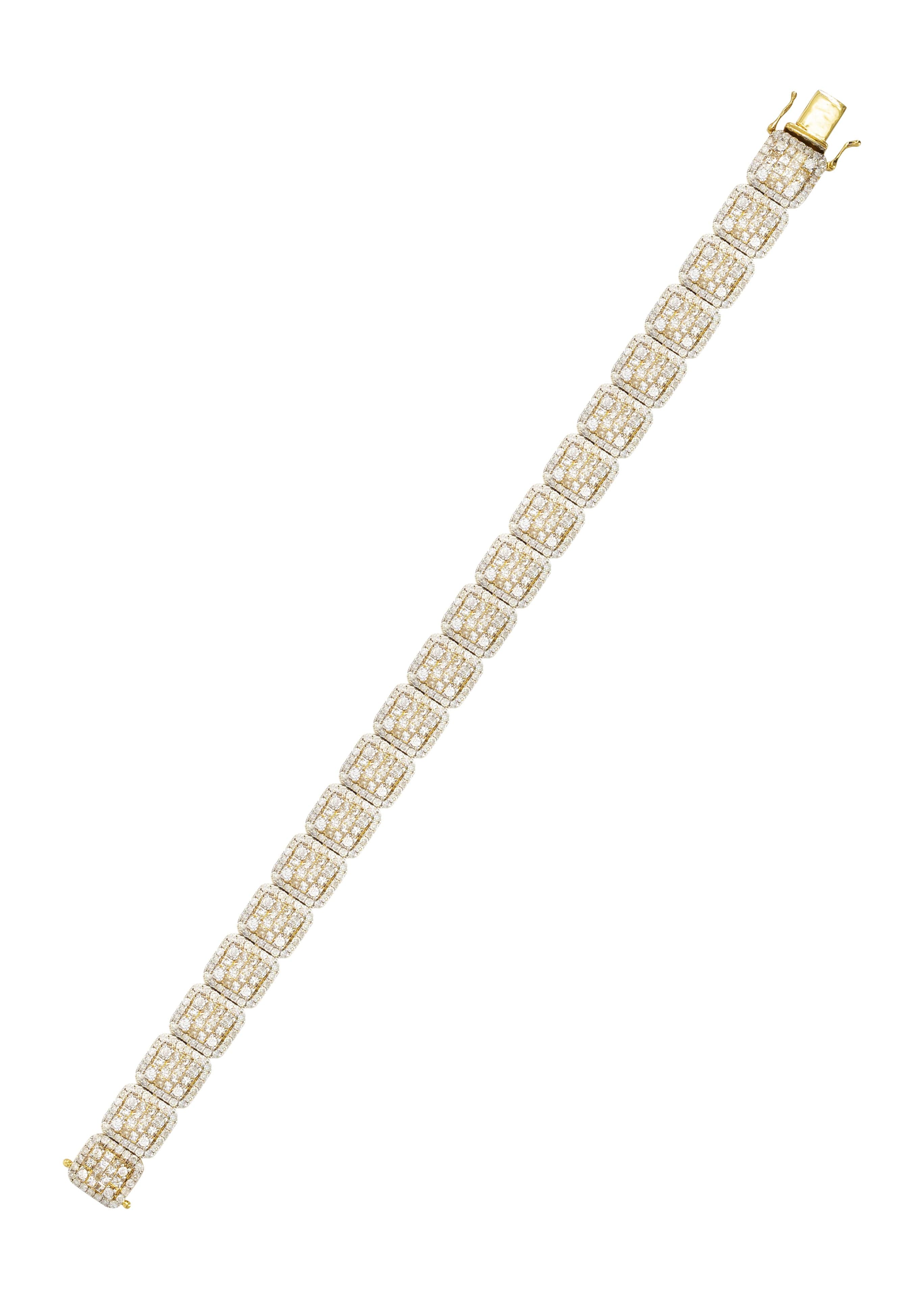 14K Yellow Gold Diamond Cluster Bracelet | 34.83 Grams | 14.73 Carats - Image 3