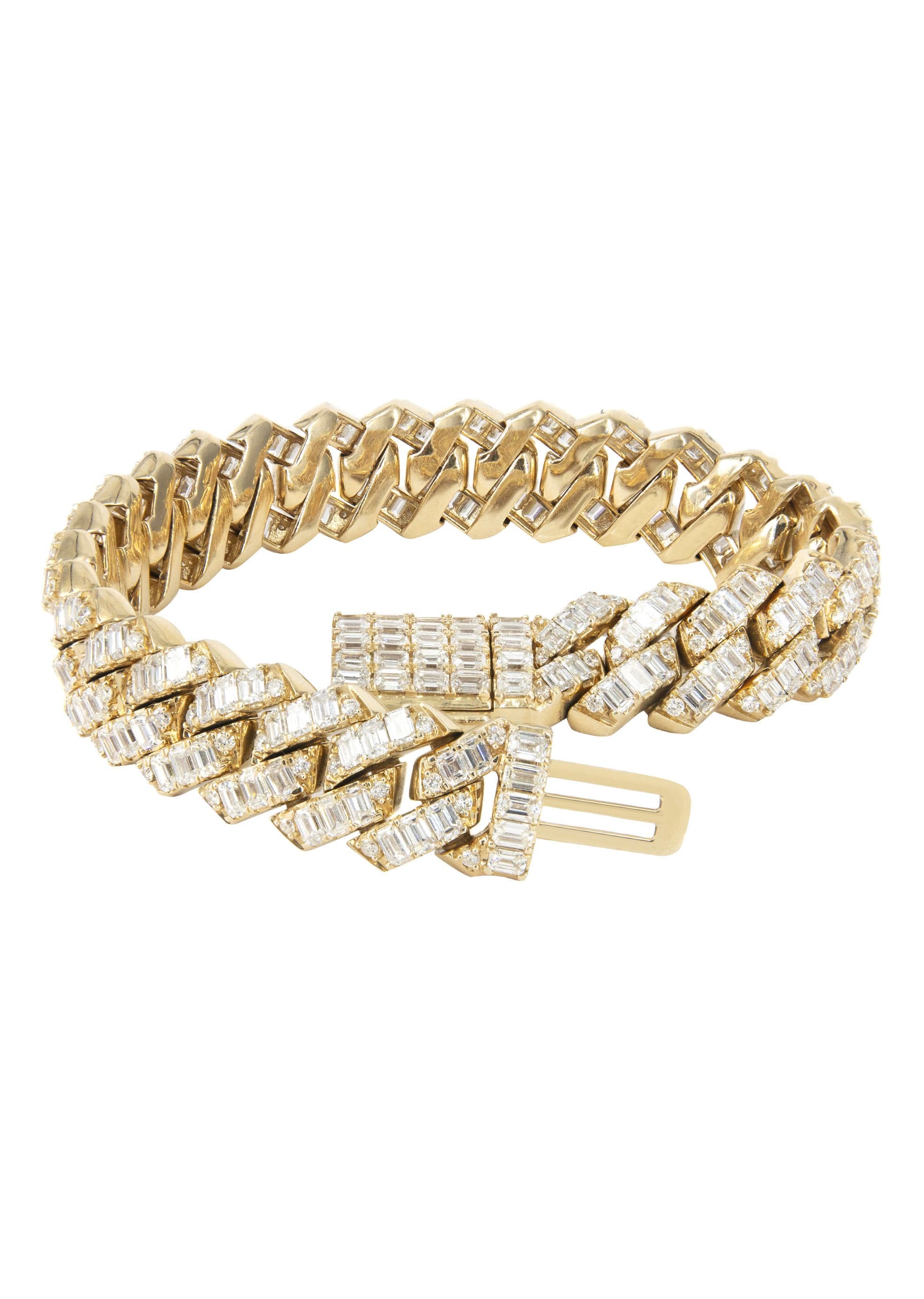 14K Iced Out Baguette Diamond Miami Cuban Link Bracelet | 66.28 Grams | 21.45 Carats - Image 3
