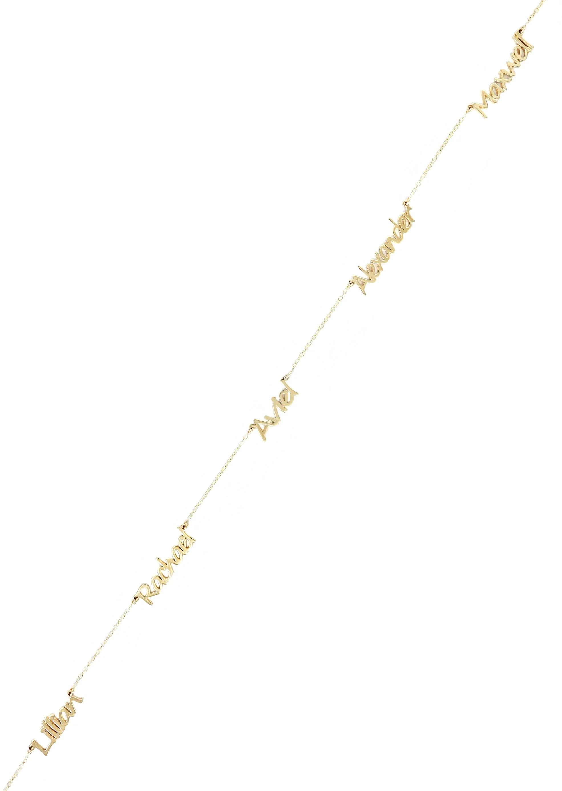 14K Yellow Gold Multiple Name Necklace (1-5 Names) | Style #89 - Image 3