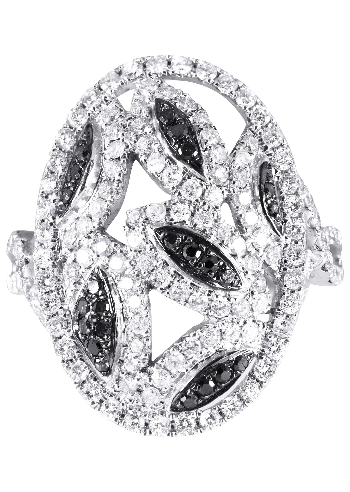 14K Ladies Black Diamond Cocktail Ring | 1.28 Carats | 6.89 Grams
