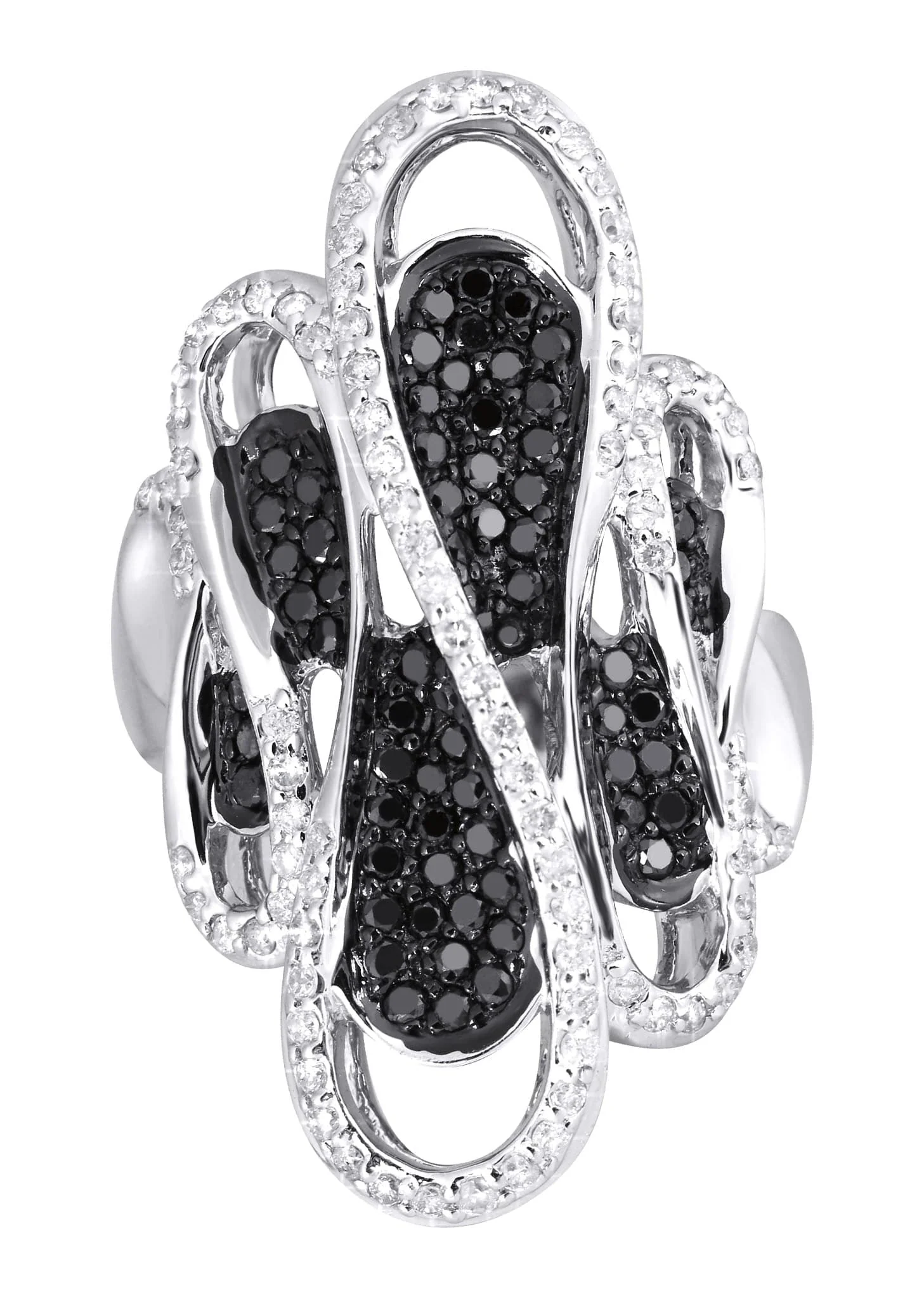 14K Ladies Black  Diamond Cocktail Ring | 0.84 Carats | 13.45 Grams