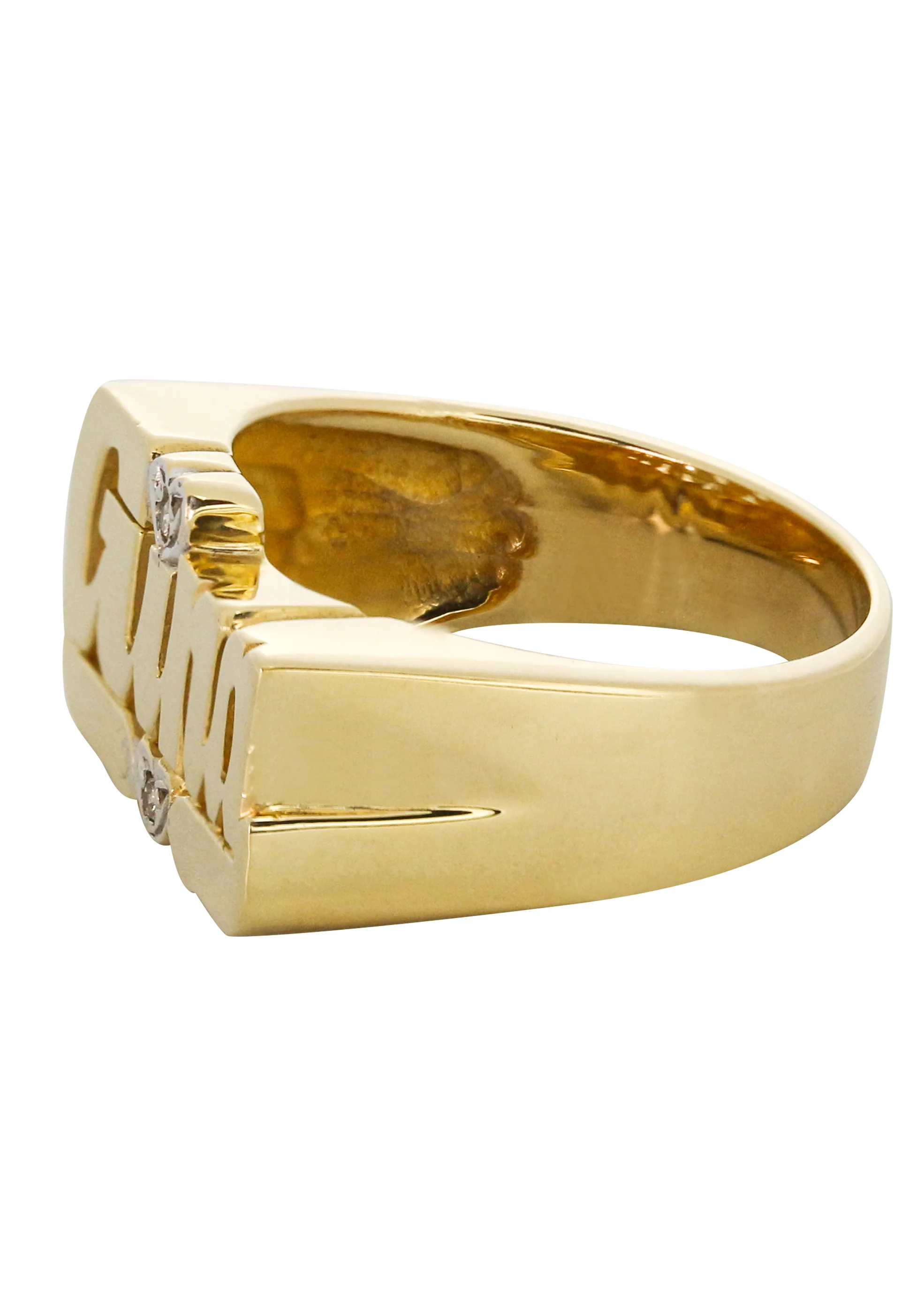 14K Diamond Script Gold Name Ring | Appx. 5.7 Grams - Image 2
