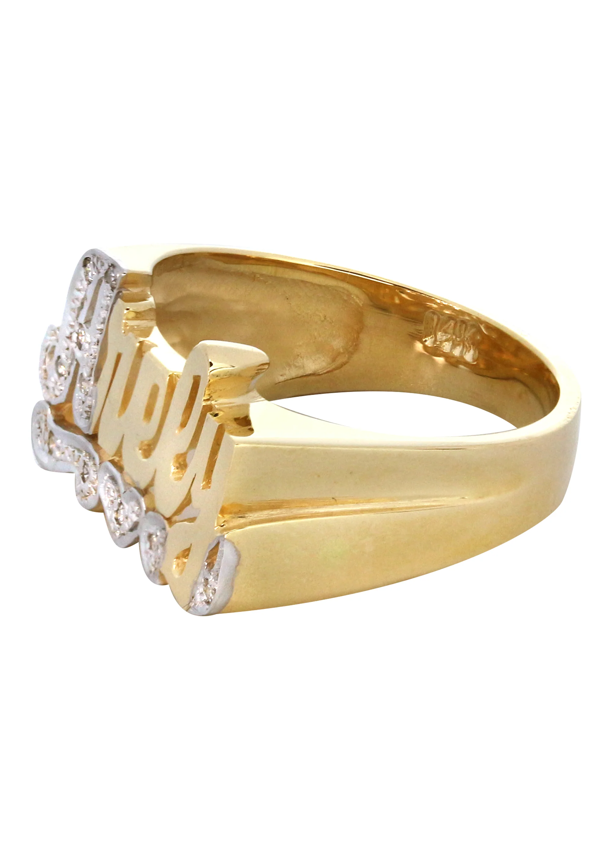 14K Diamond Two Tone Gold Name Ring | Appx. 5.6 Grams - Image 2