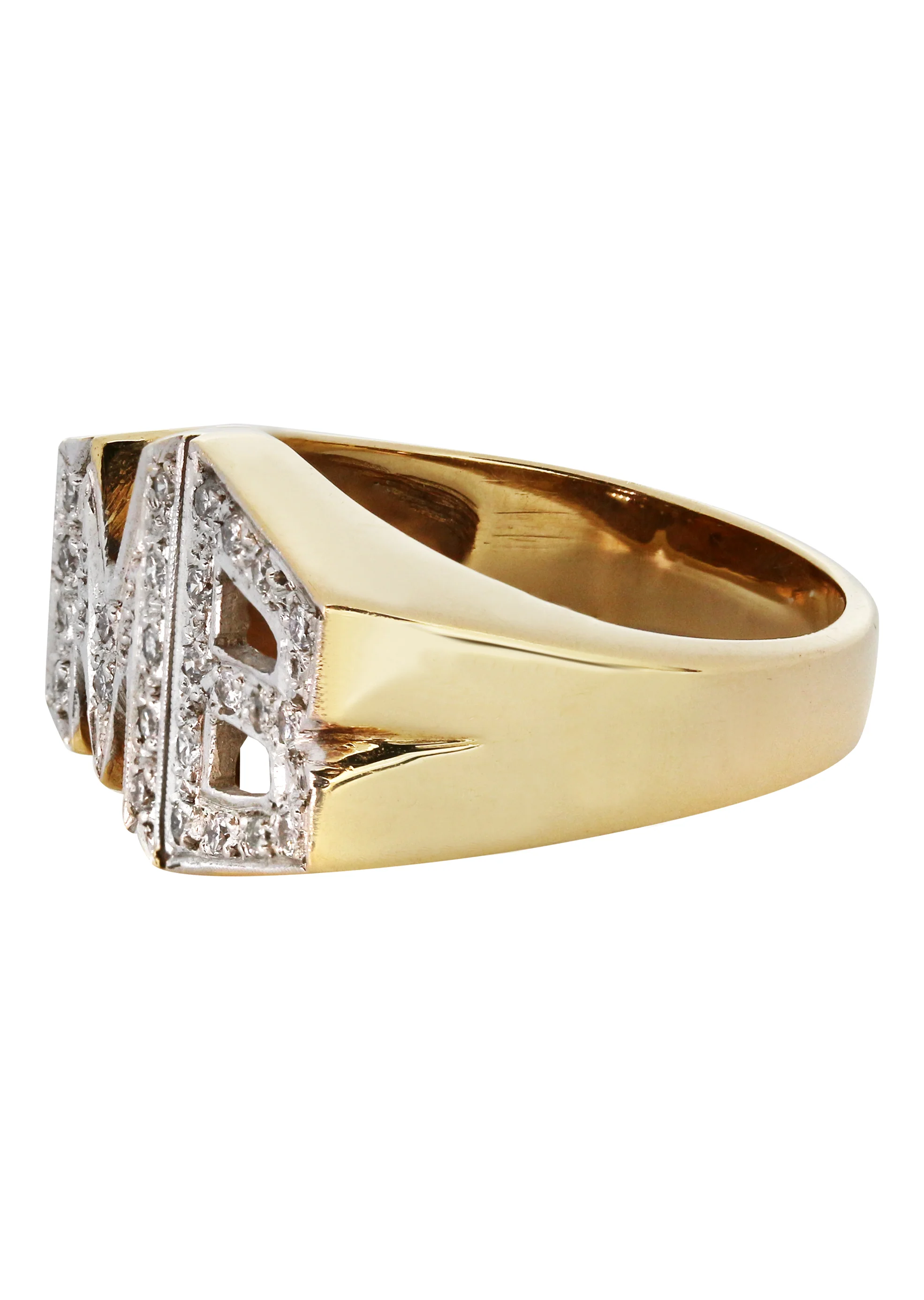 14K Diamond Gold Initials Name Ring | Style #106 - Image 2