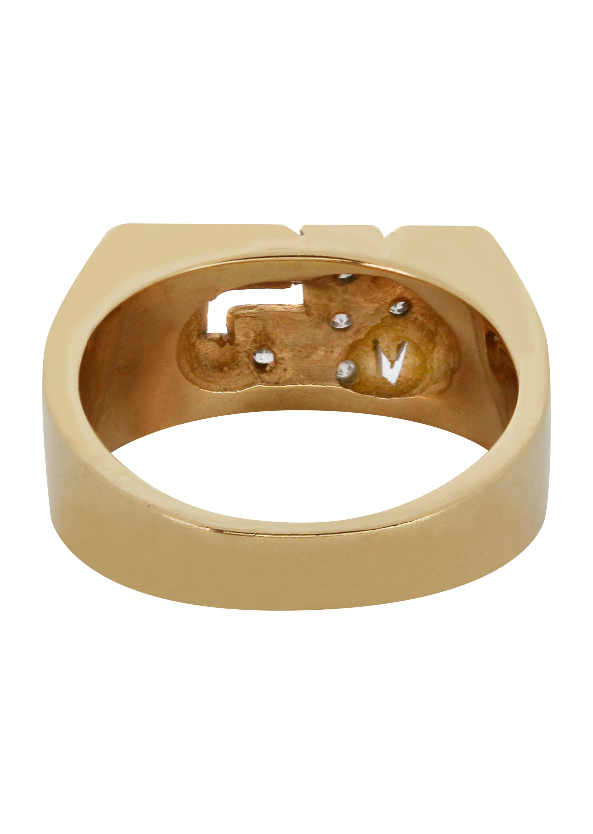 14K Diamond Initials Gold Name Ring | Style #103 - Image 3