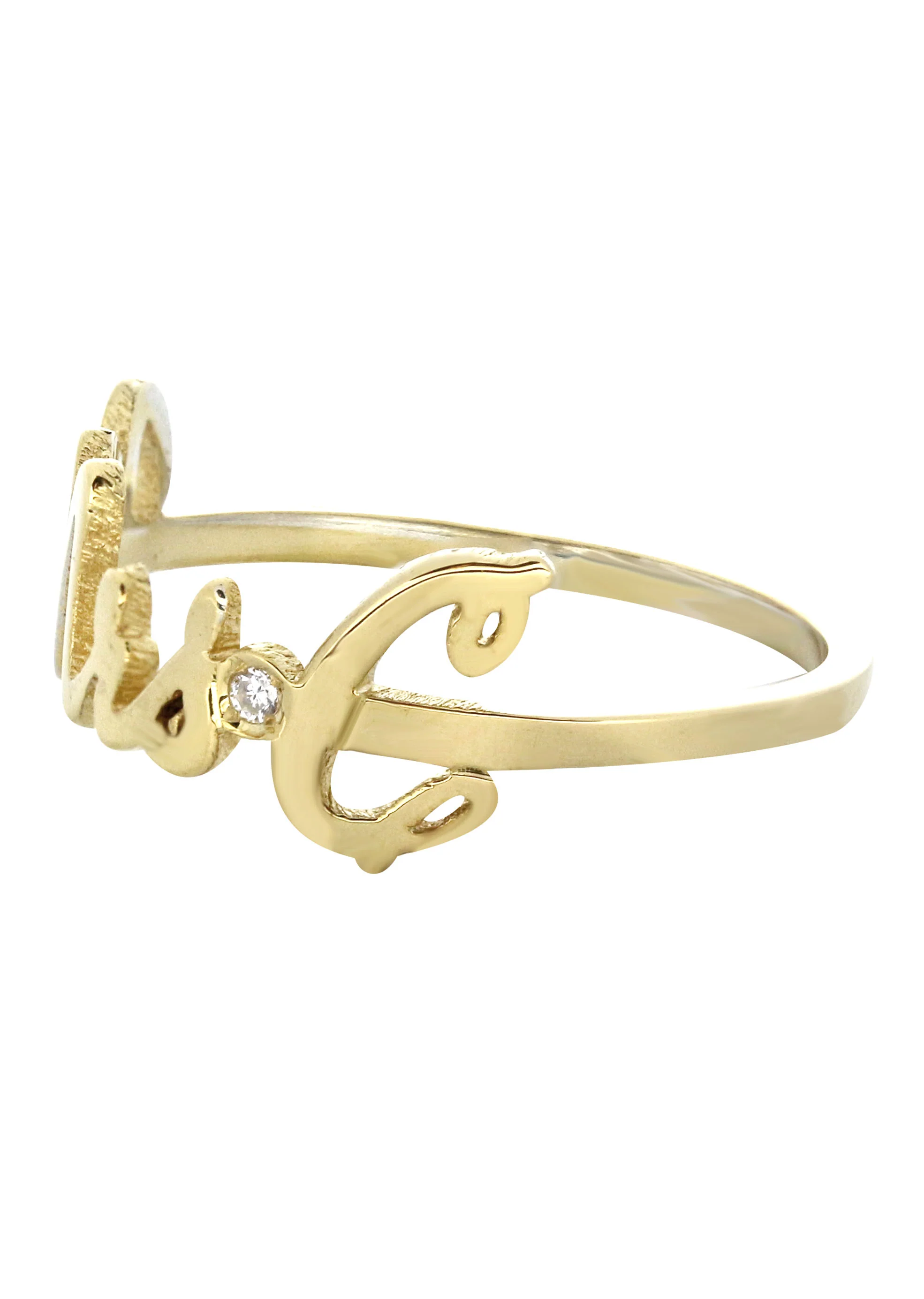 14K Gold Cursive Initial Name Ring | Style #102 - Image 2