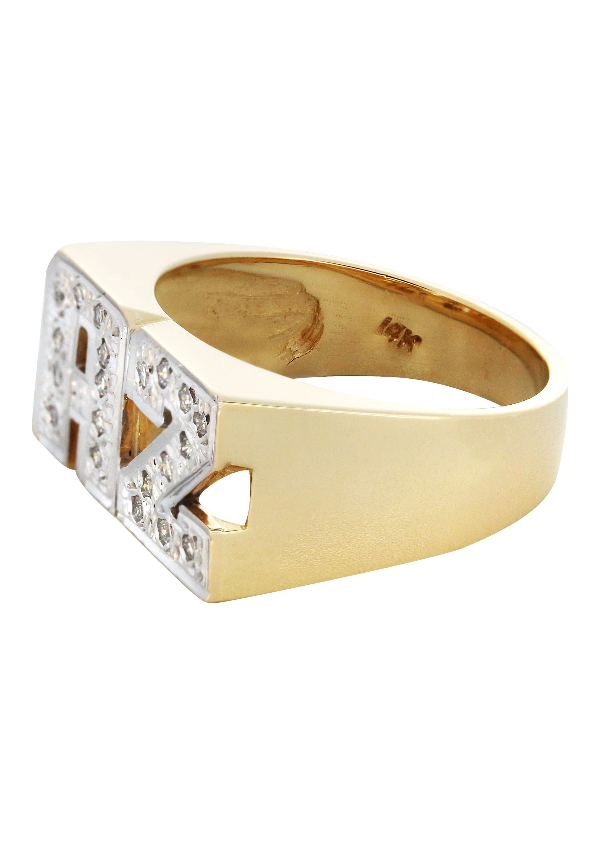 14K Diamond Initials Gold Name Ring | Style #88 - Image 2