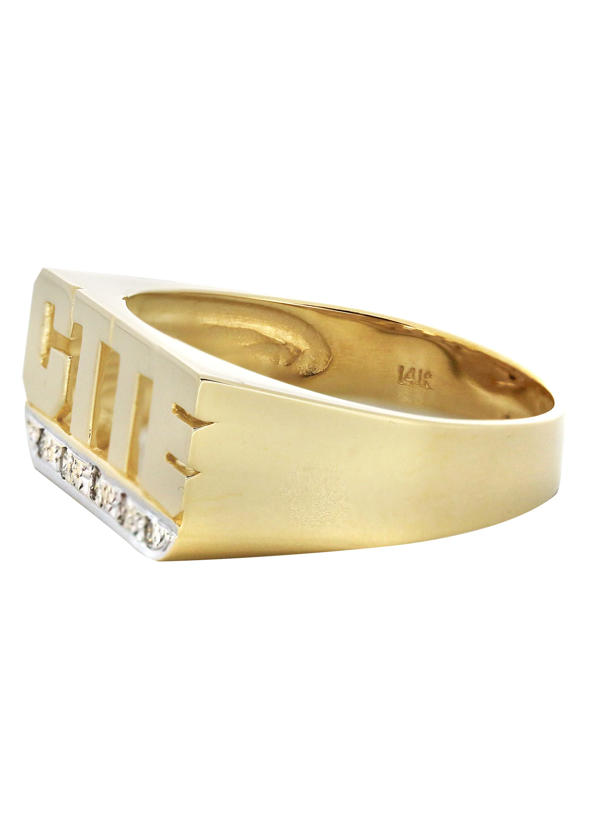14K Bold Initials Gold Name Ring | Style #111 - Image 2